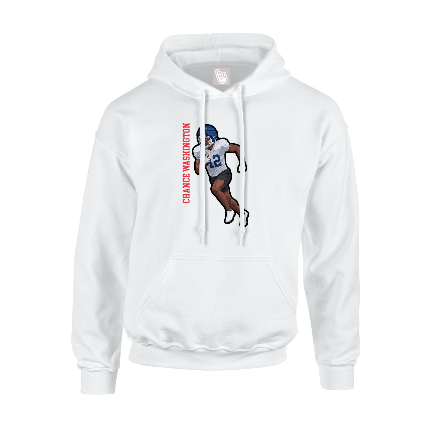 Youth Hoodie — Name Vertical in White