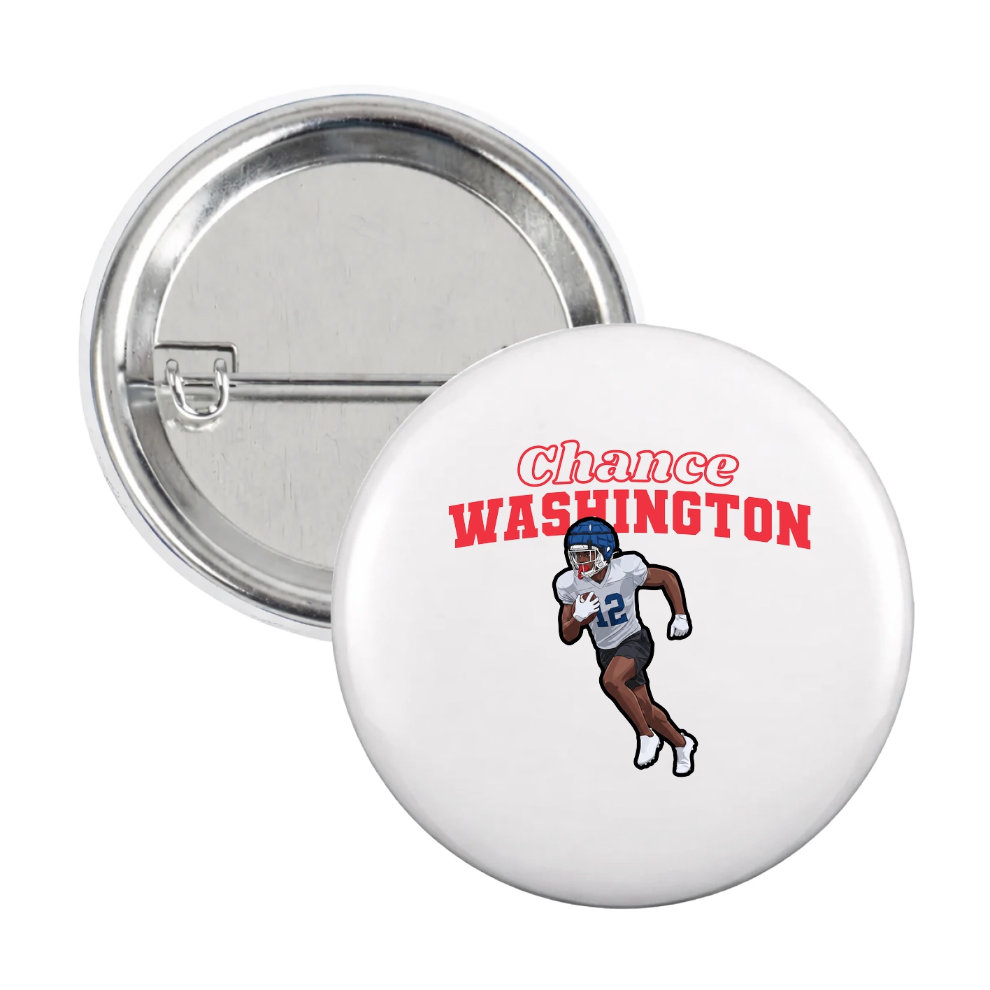 Game Day Button — Name Arch in White