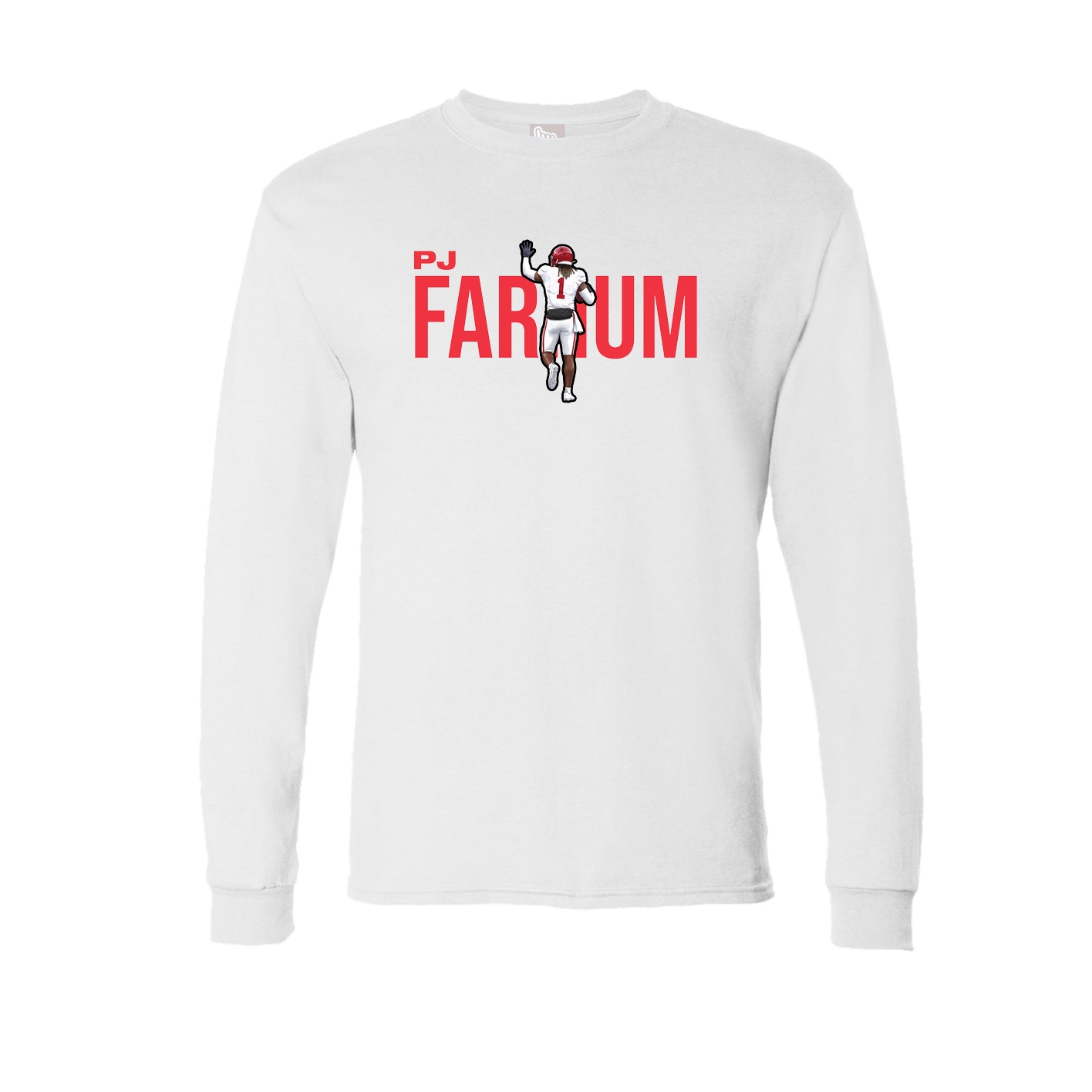 Long Sleeve Tee — Player Name in White