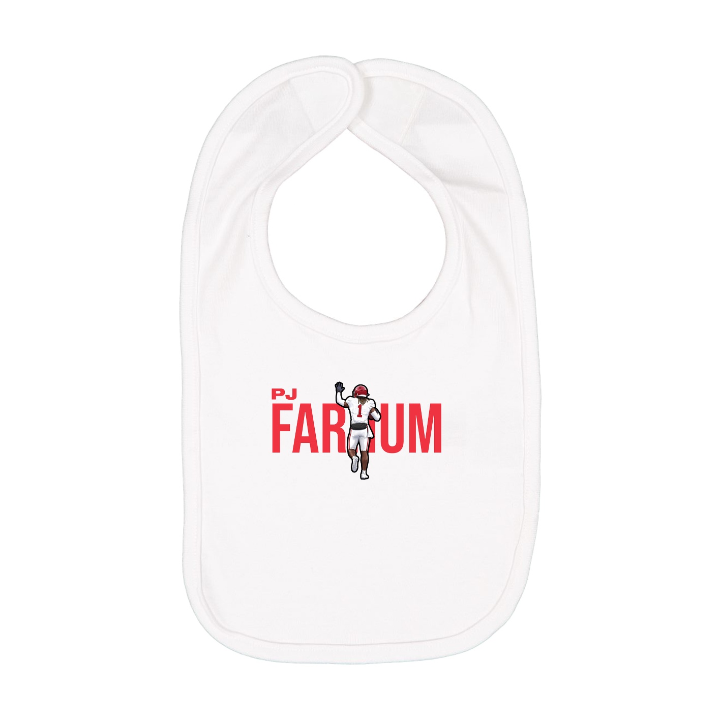 Infant Bib — Player Name in White