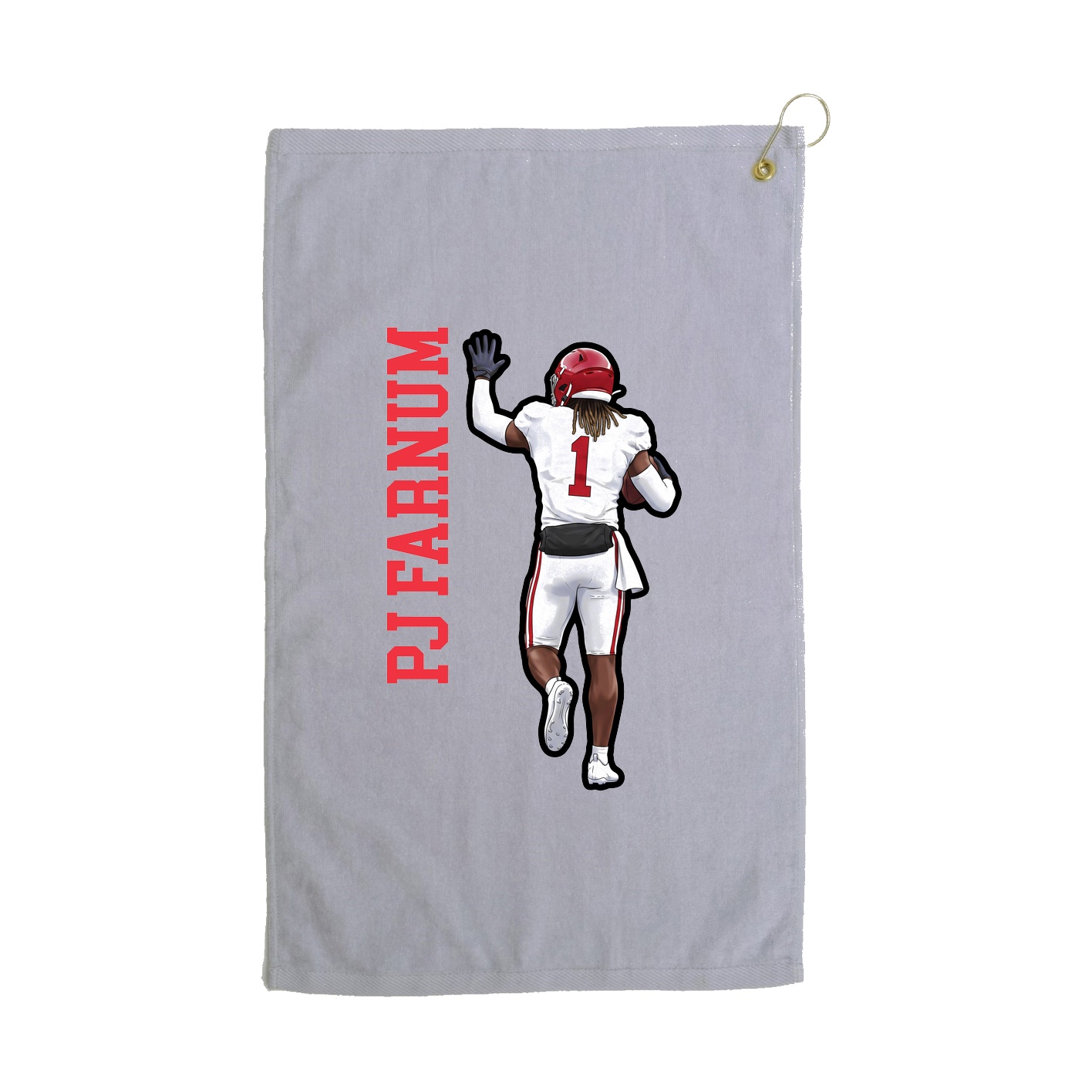 Golf Towel — Name Vertical in Grey