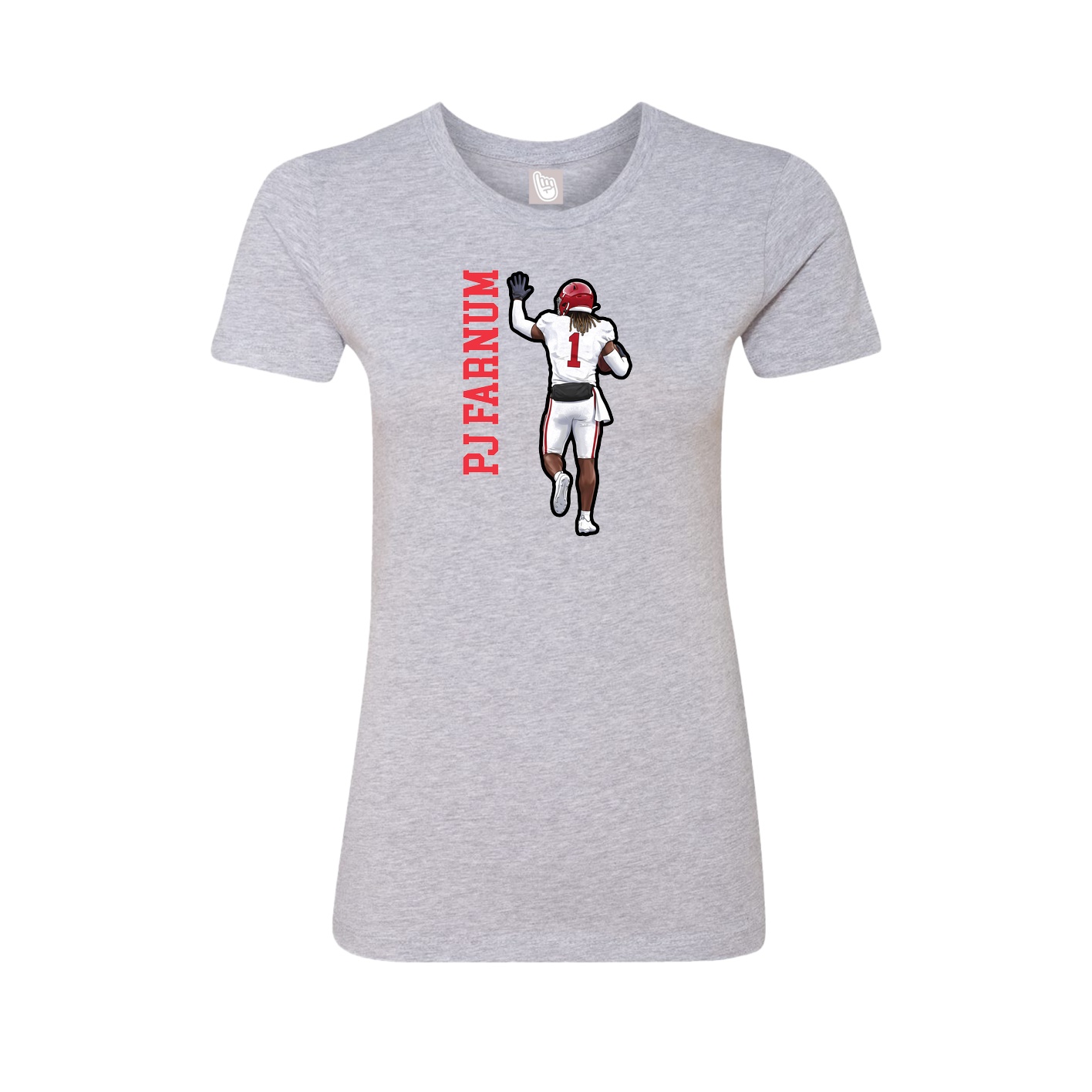 Fitted Women's Tee — Name Vertical in Grey