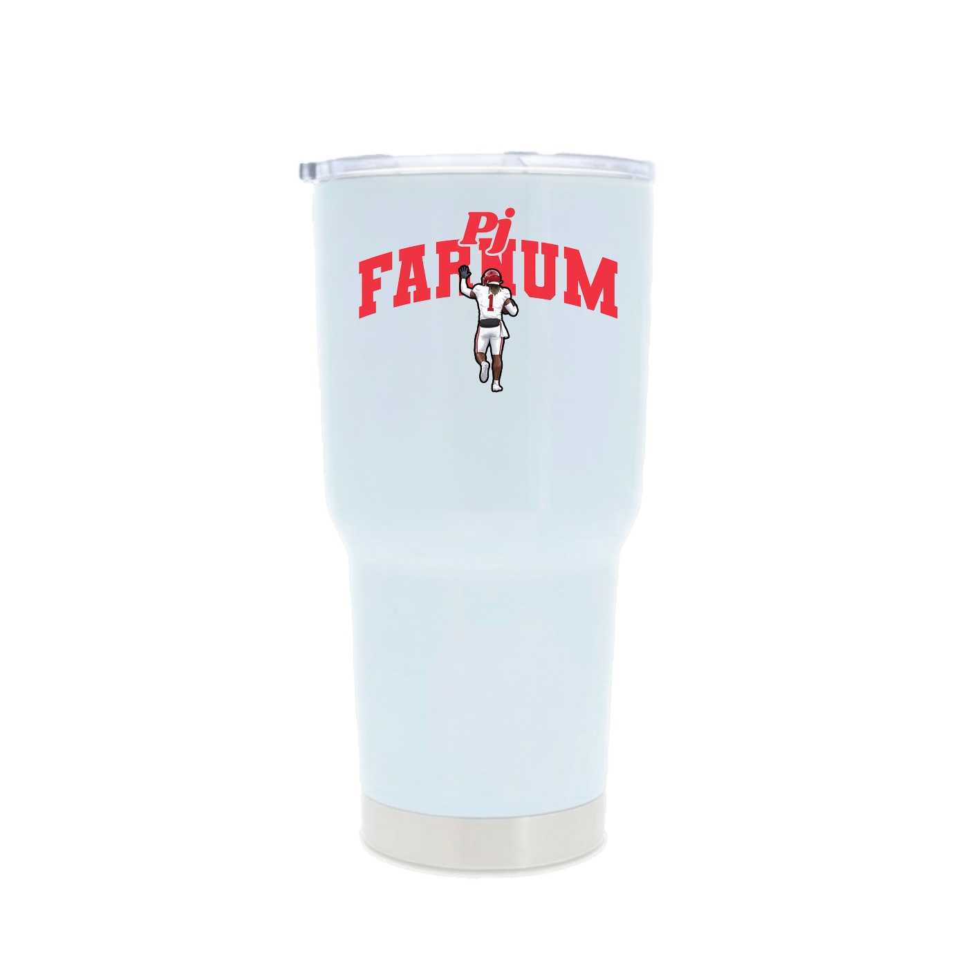 30oz Stainless Steel Tumbler — Signature Arch in White