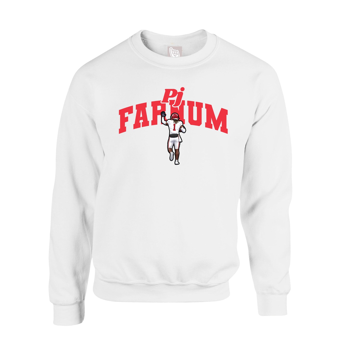 Fleece Crew — Signature Arch in White