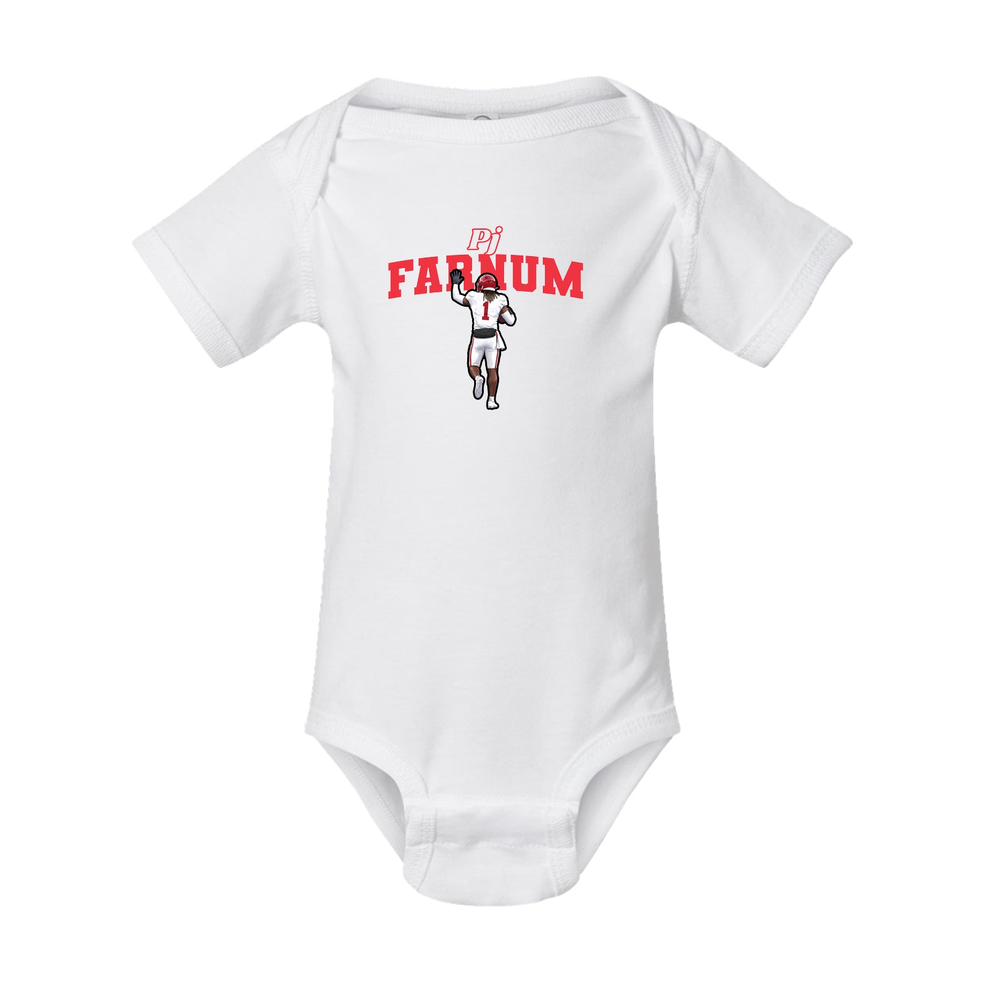 Baby Onesie — Name Arch in White