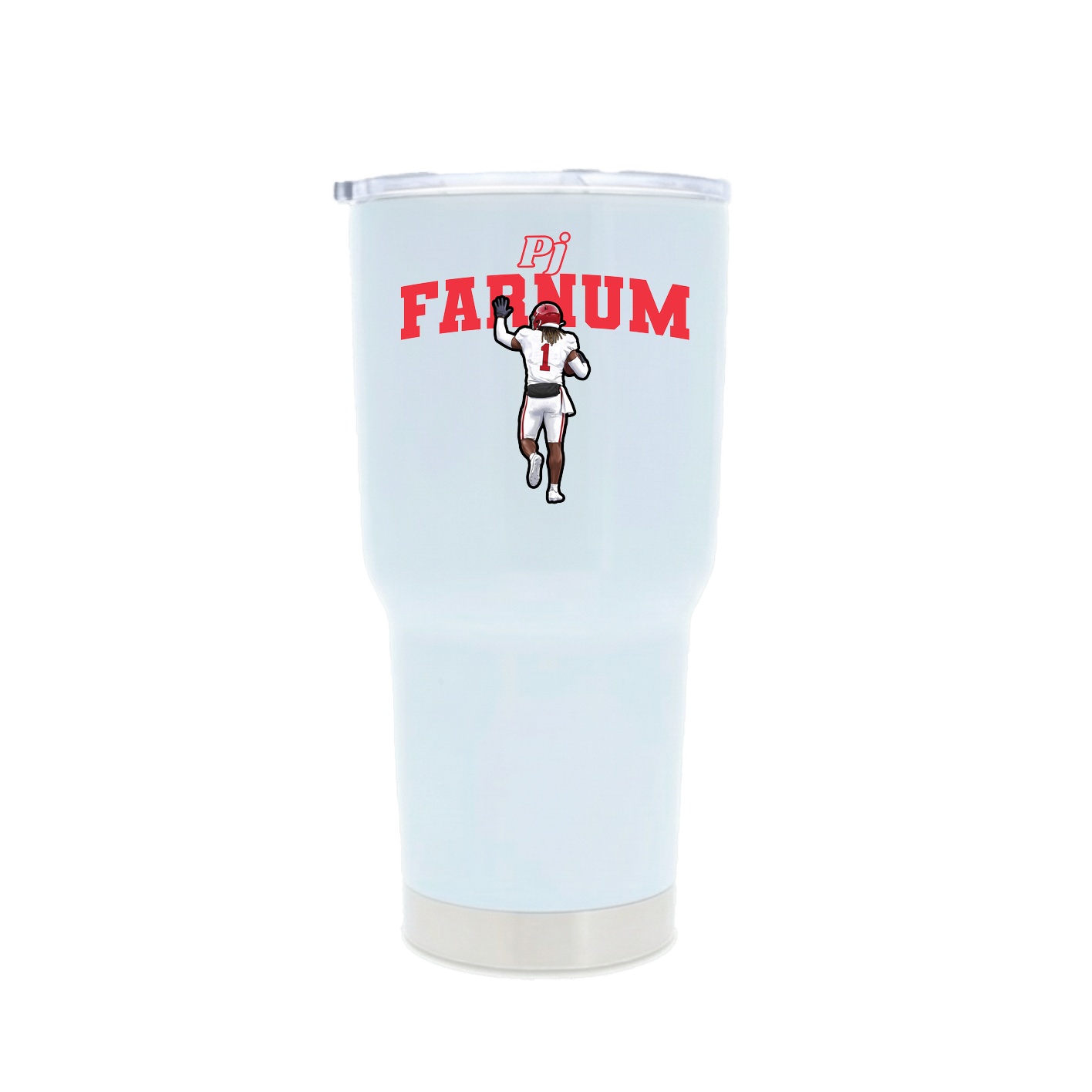 30oz Stainless Steel Tumbler — Name Arch in White