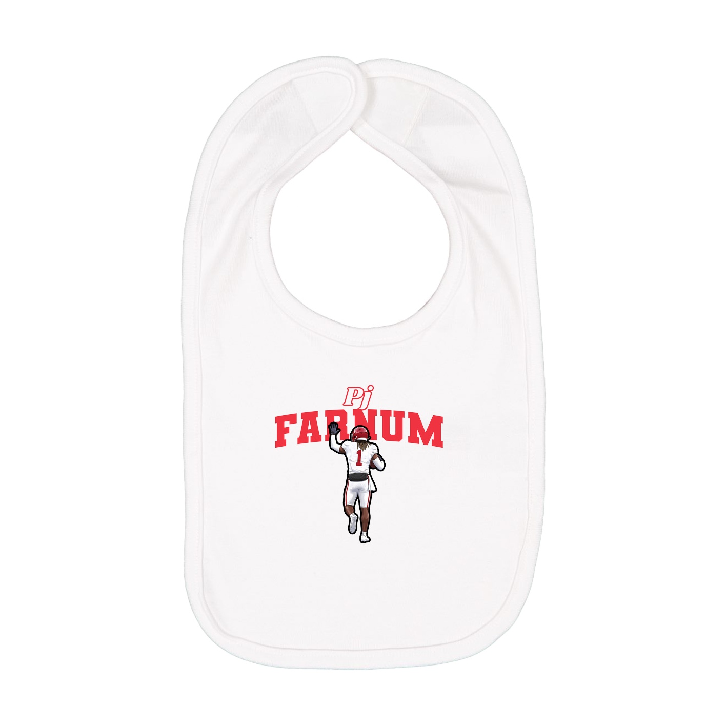Infant Bib — Name Arch in White
