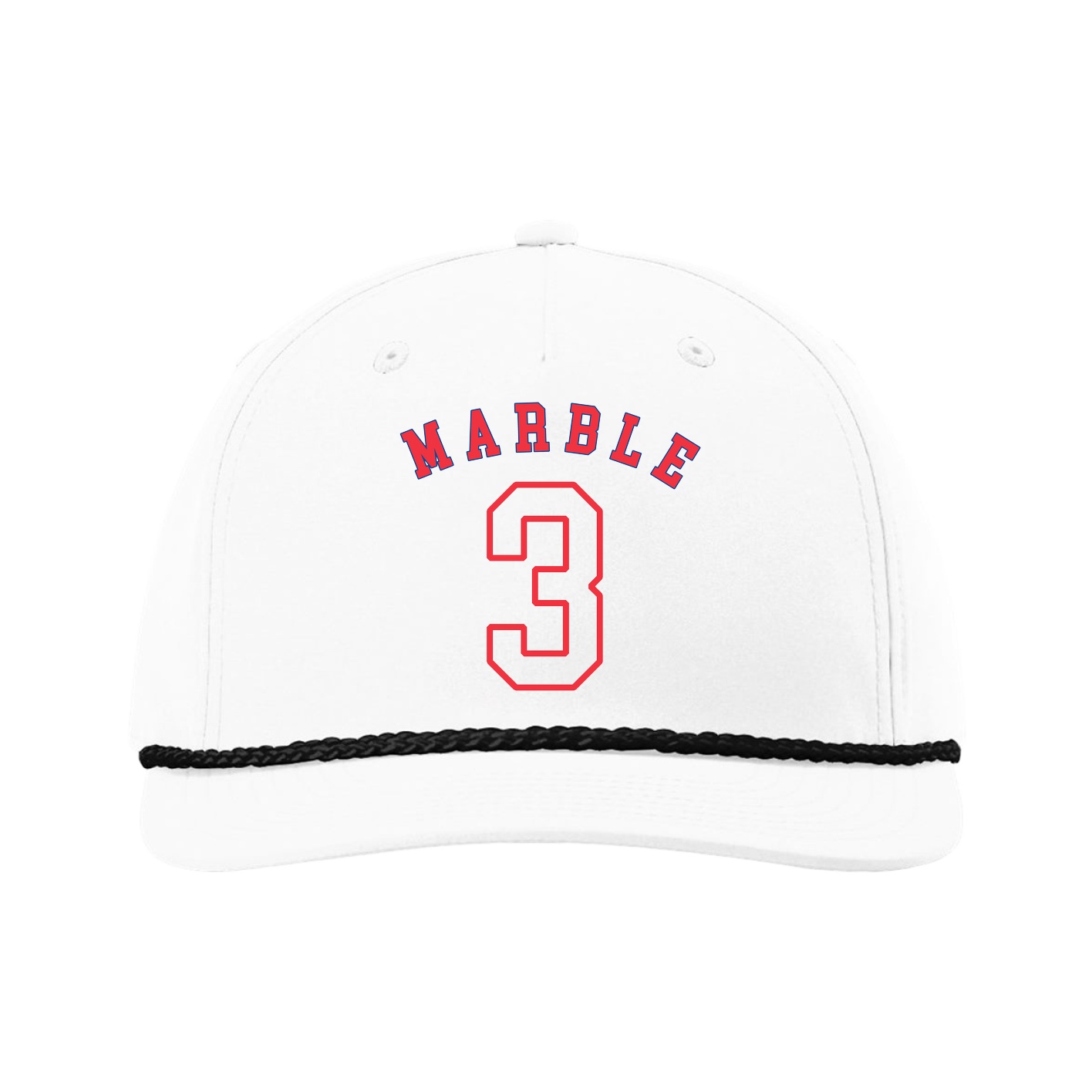 Five-Panel Classic Rope Cap — Shirsey Arch in White