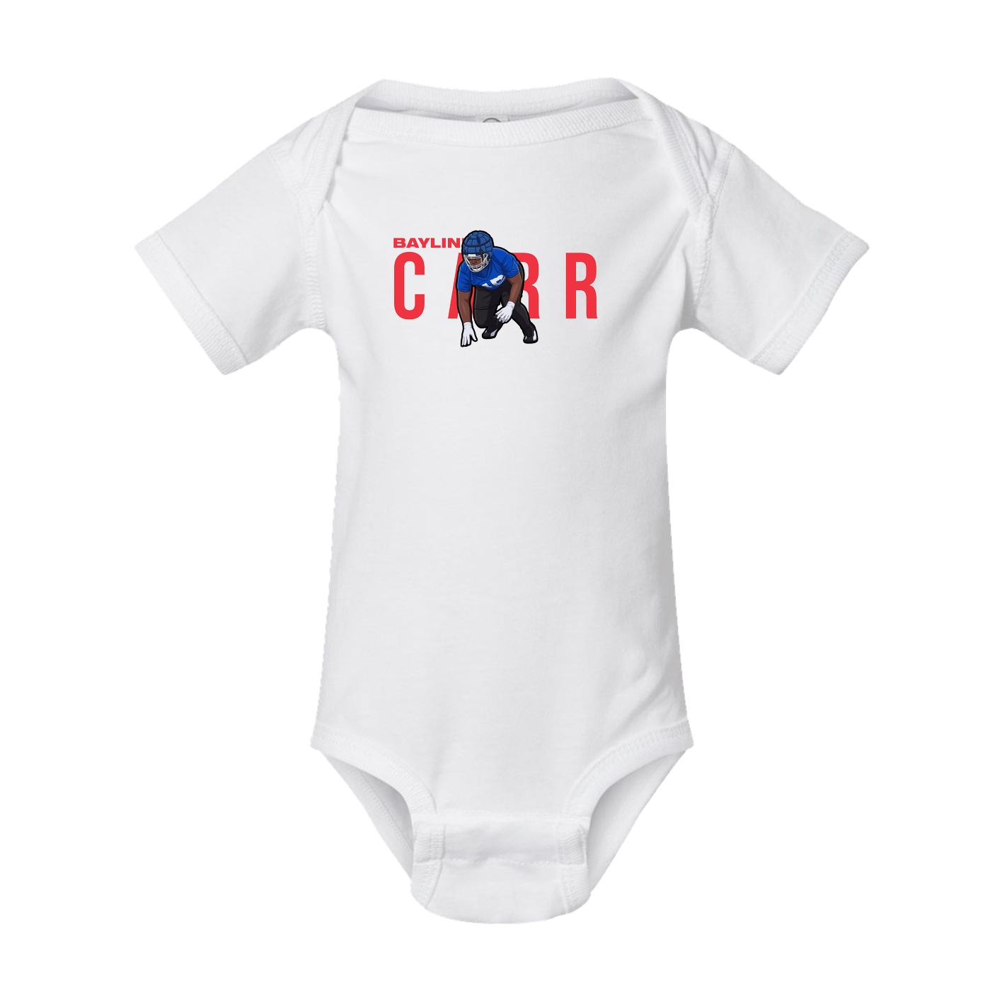 Baby Onesie — Player Name in White