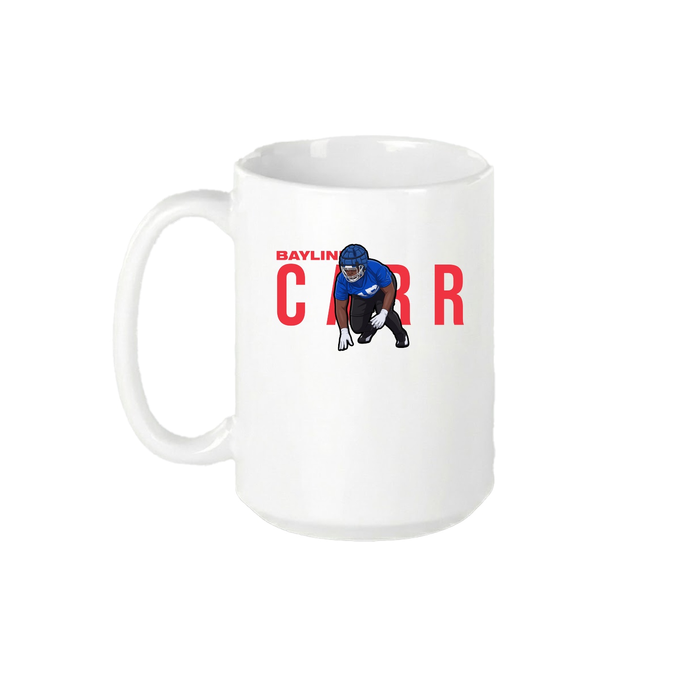 15oz Coffee Mug — Player Name in White