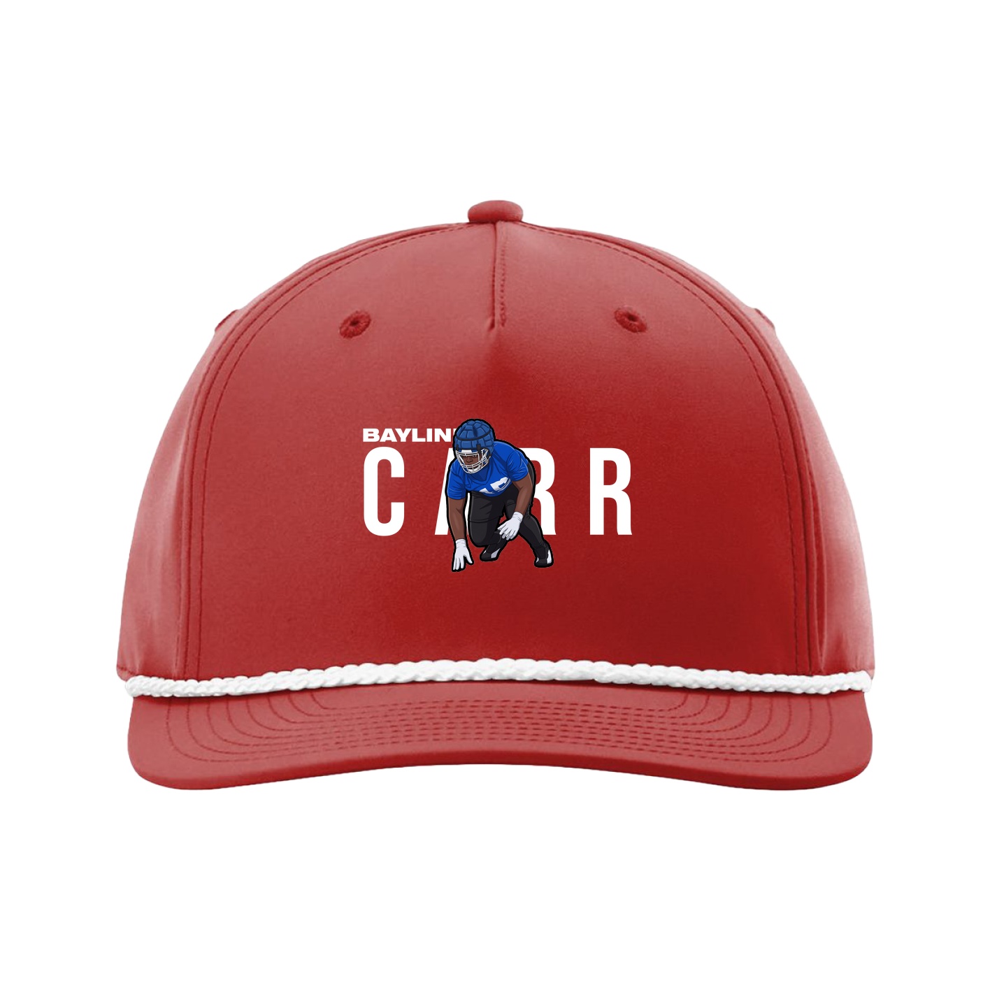 Five-Panel Classic Rope Cap — Player Name in Red
