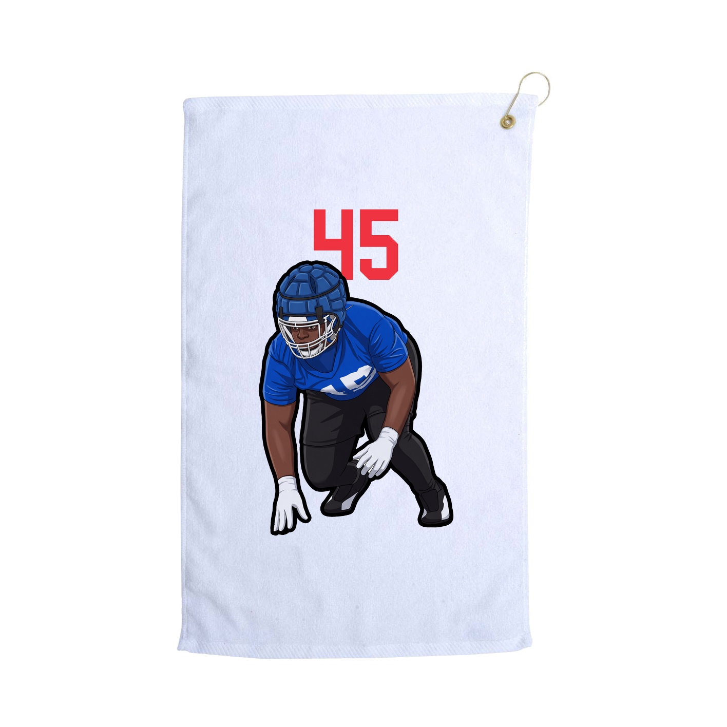 Golf Towel — Number Top in White
