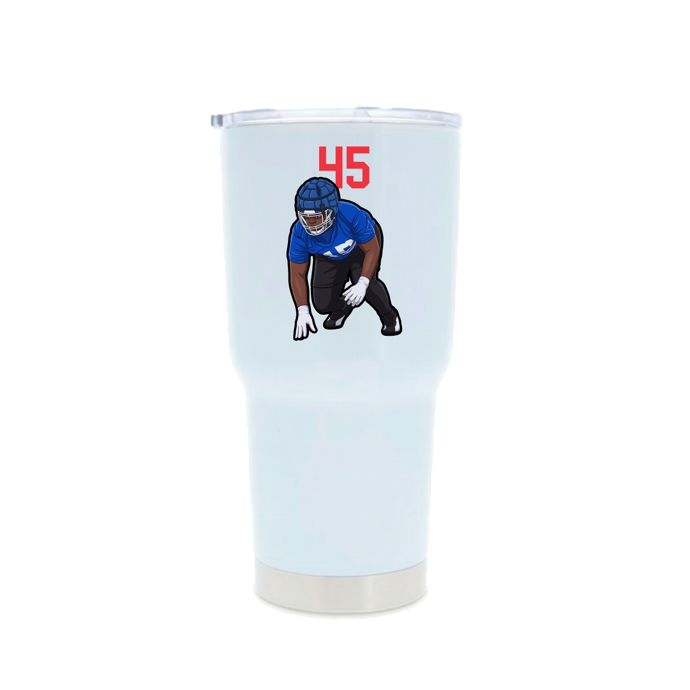 30oz Stainless Steel Tumbler — Number Top in White