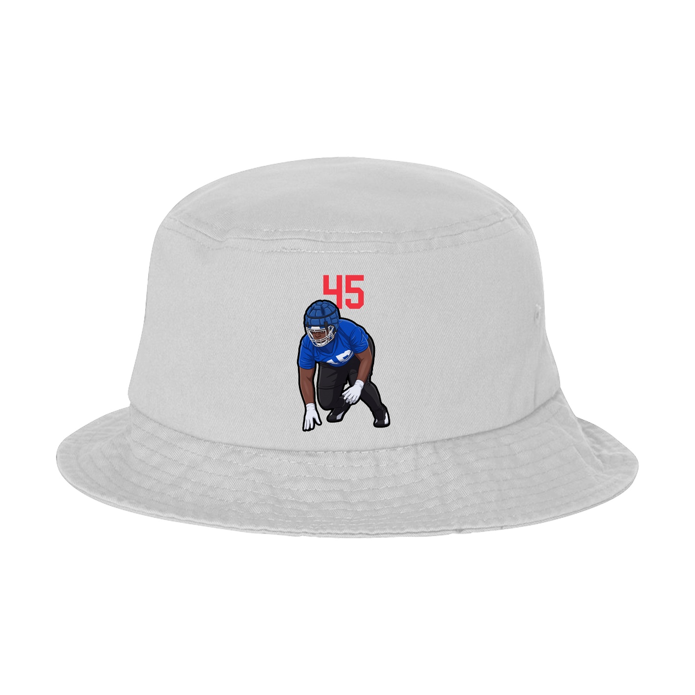 Bucket Cap — Number Top in White