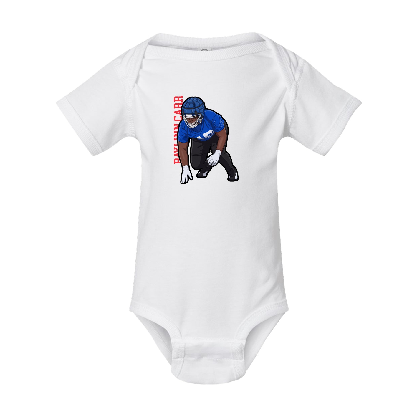 Baby Onesie — Name Vertical in White