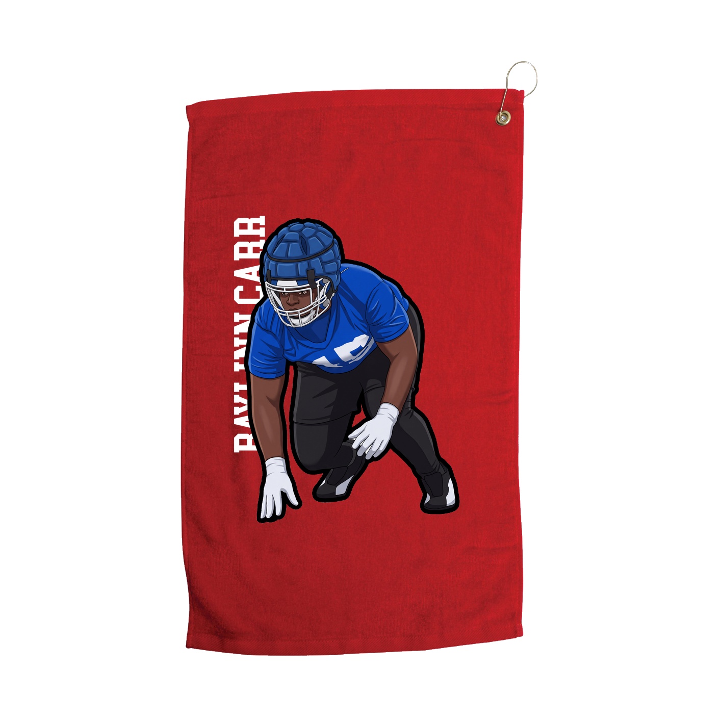Golf Towel — Name Vertical in Red