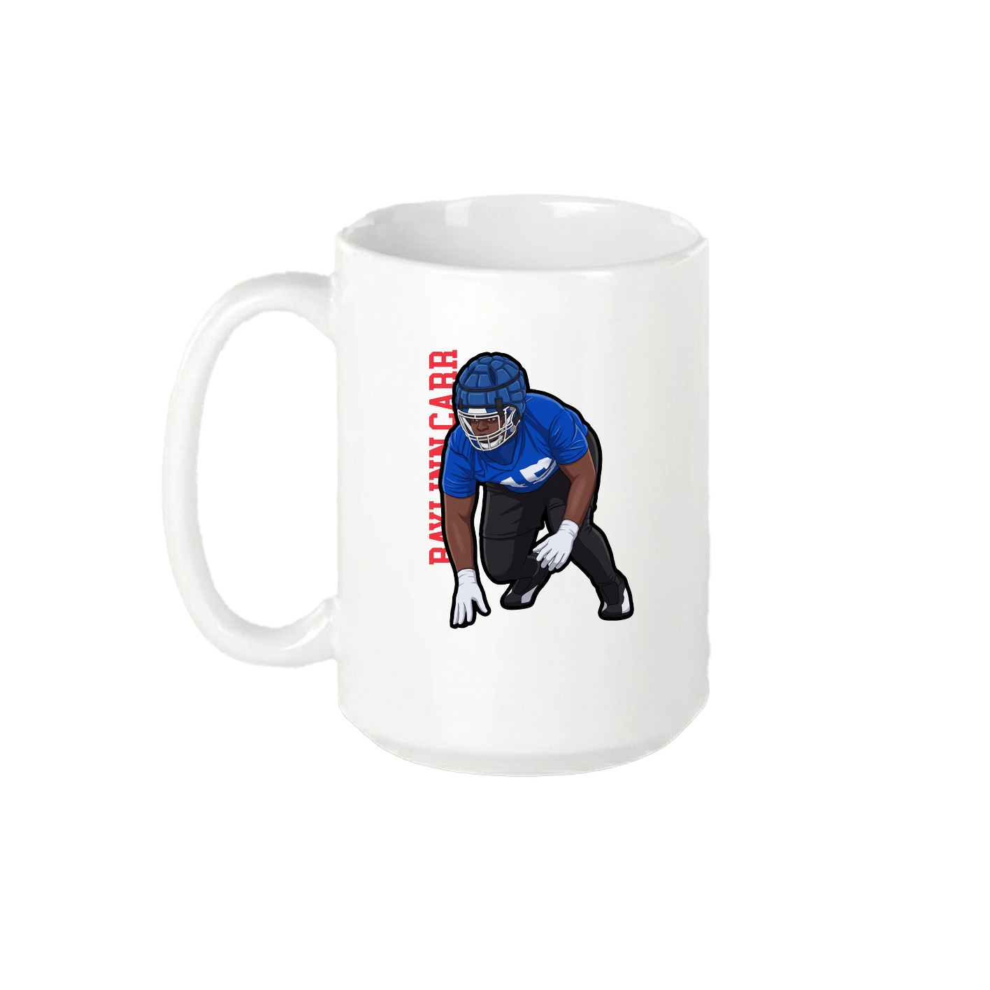 15oz Coffee Mug — Name Vertical in White