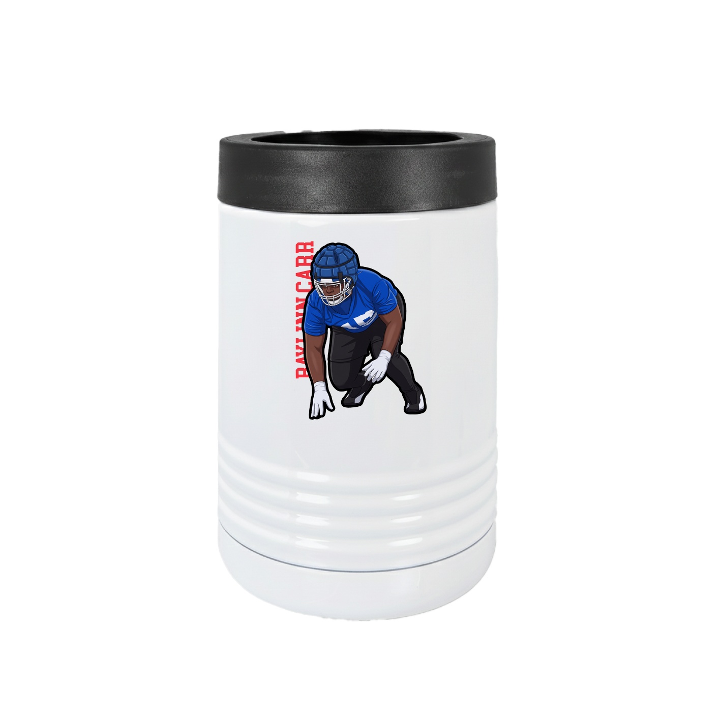 Beverage Holder — Name Vertical in White