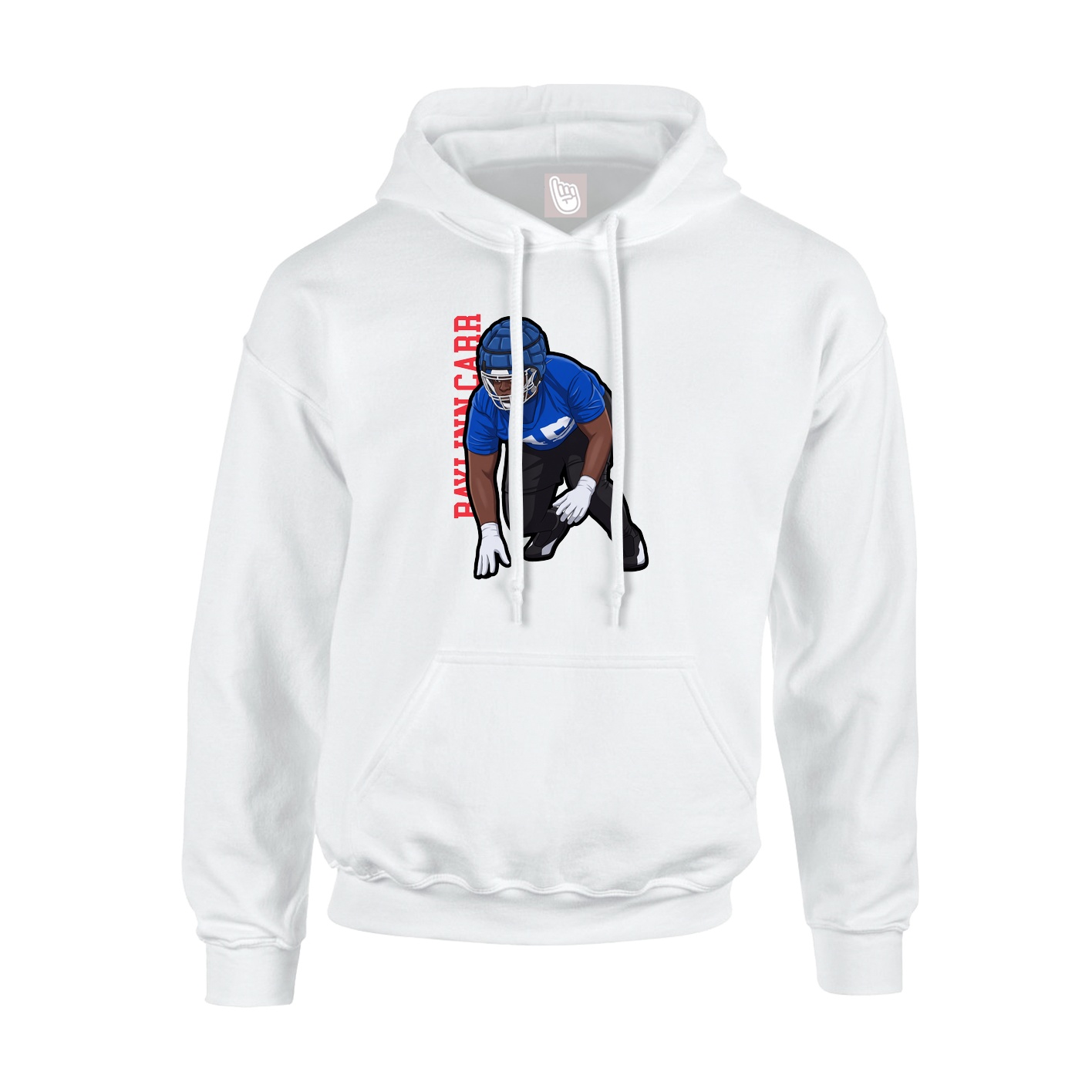 Youth Hoodie — Name Vertical in White