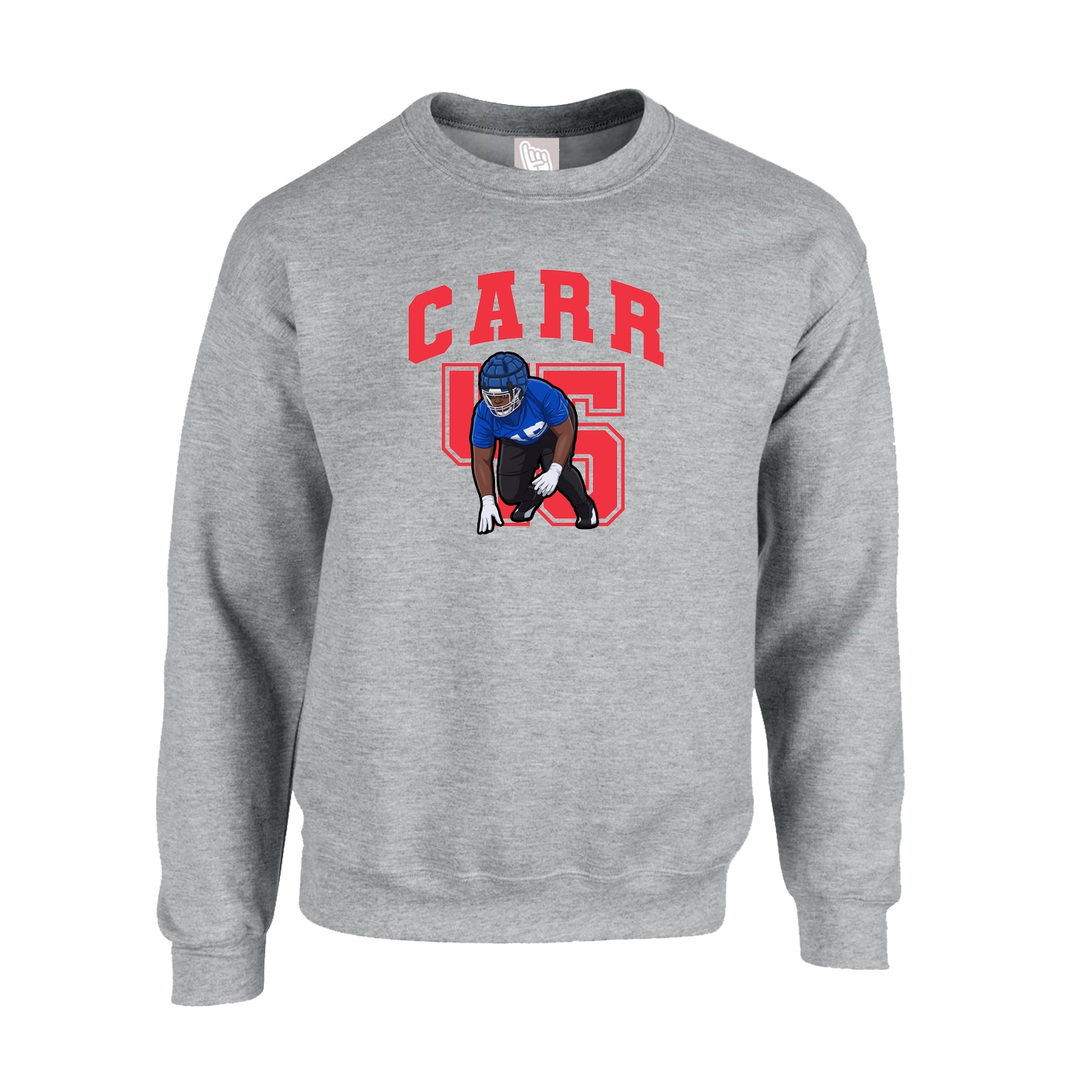 Fleece Crew — Number in Grey