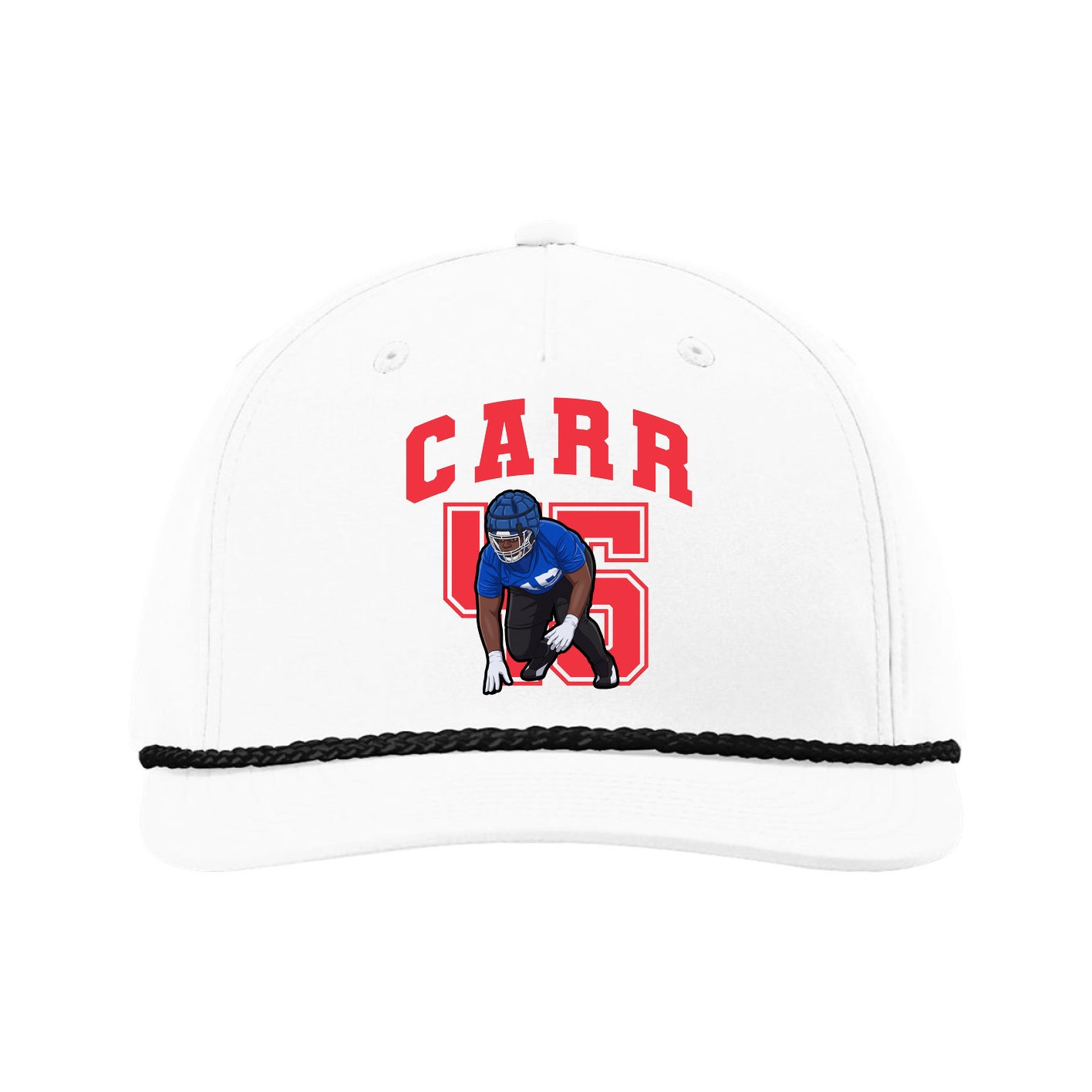 Five-Panel Classic Rope Cap — Number in White