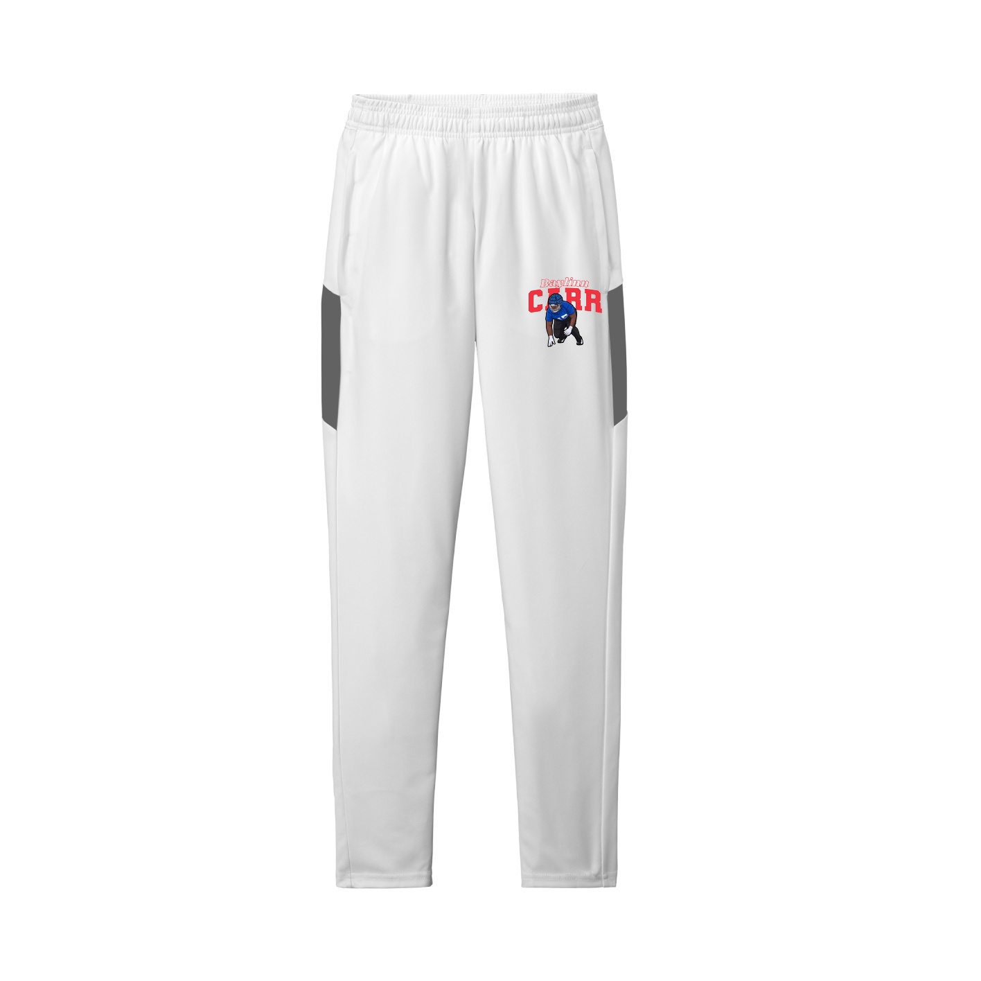 Team Travel Pant — Name Arch in White/Grey