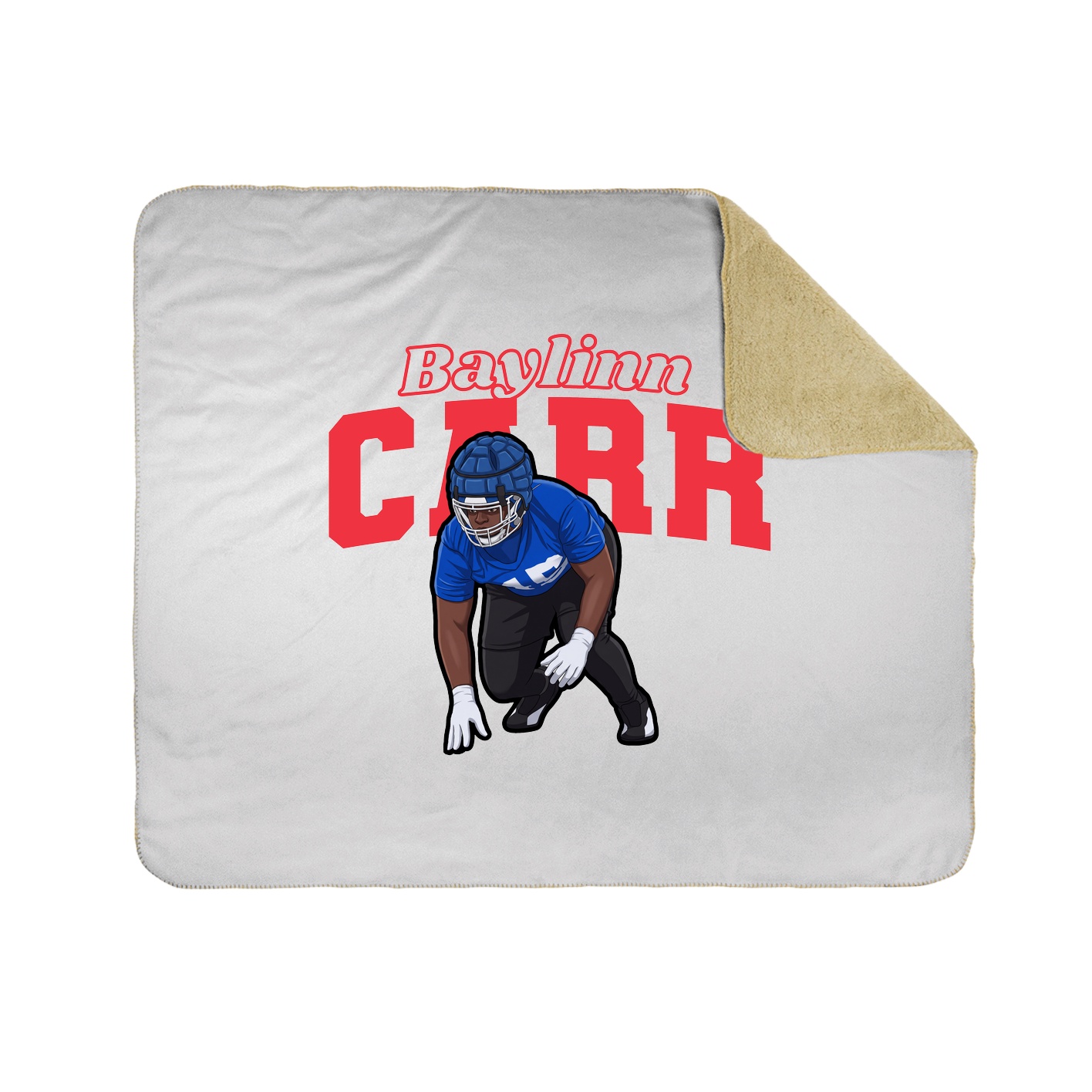 Throw Blanket — Name Arch in White
