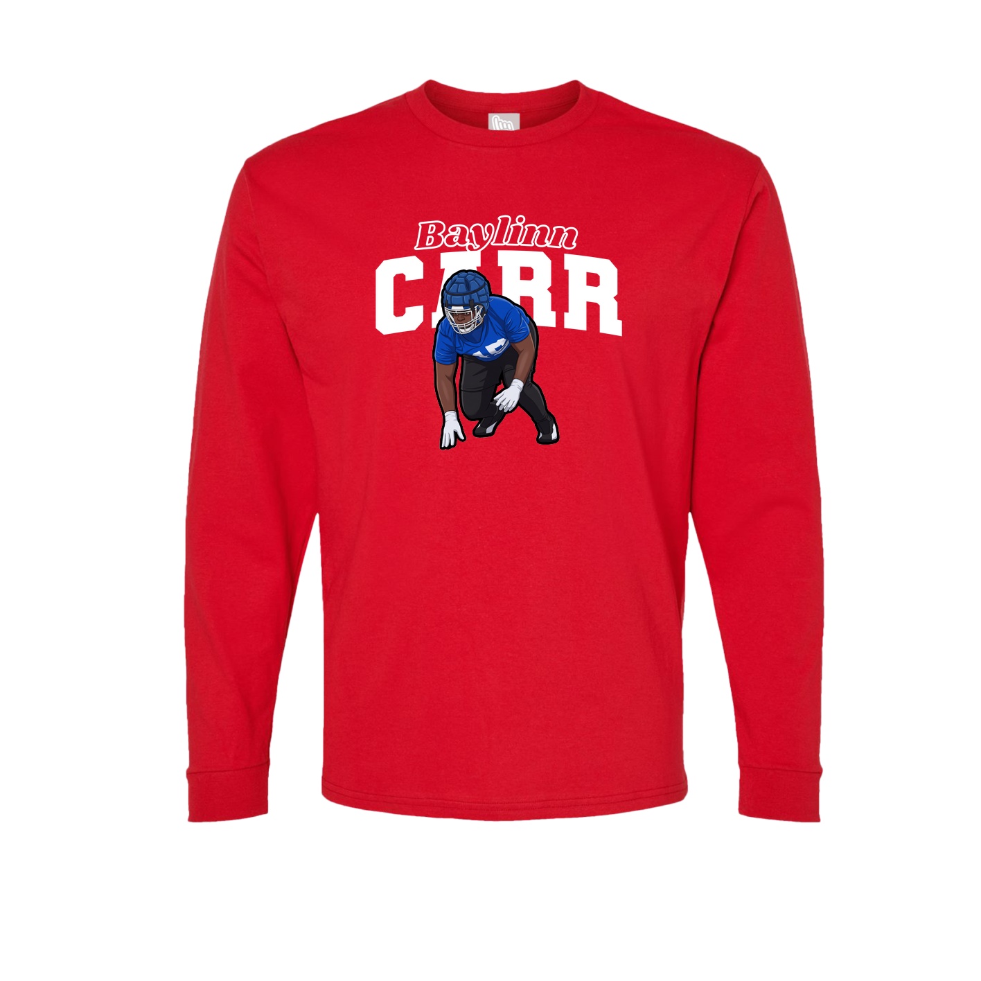 Long Sleeve Tee — Name Arch in Red