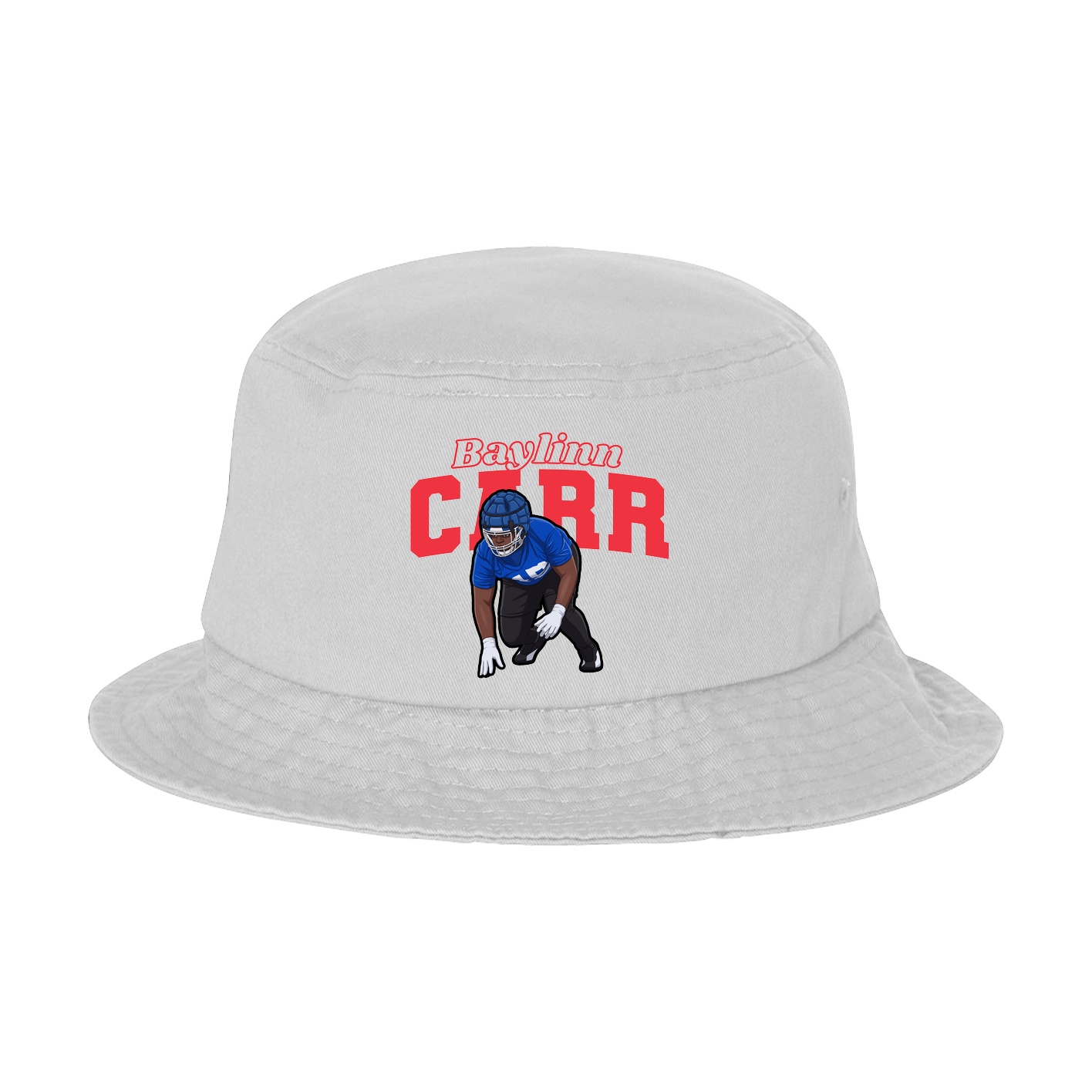 Bucket Cap — Name Arch in White