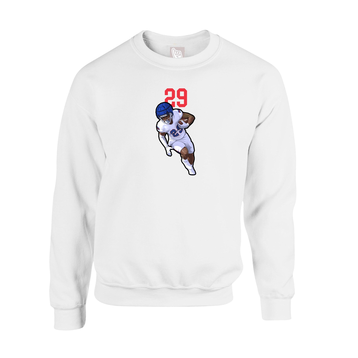 Fleece Crew — Number Top in White