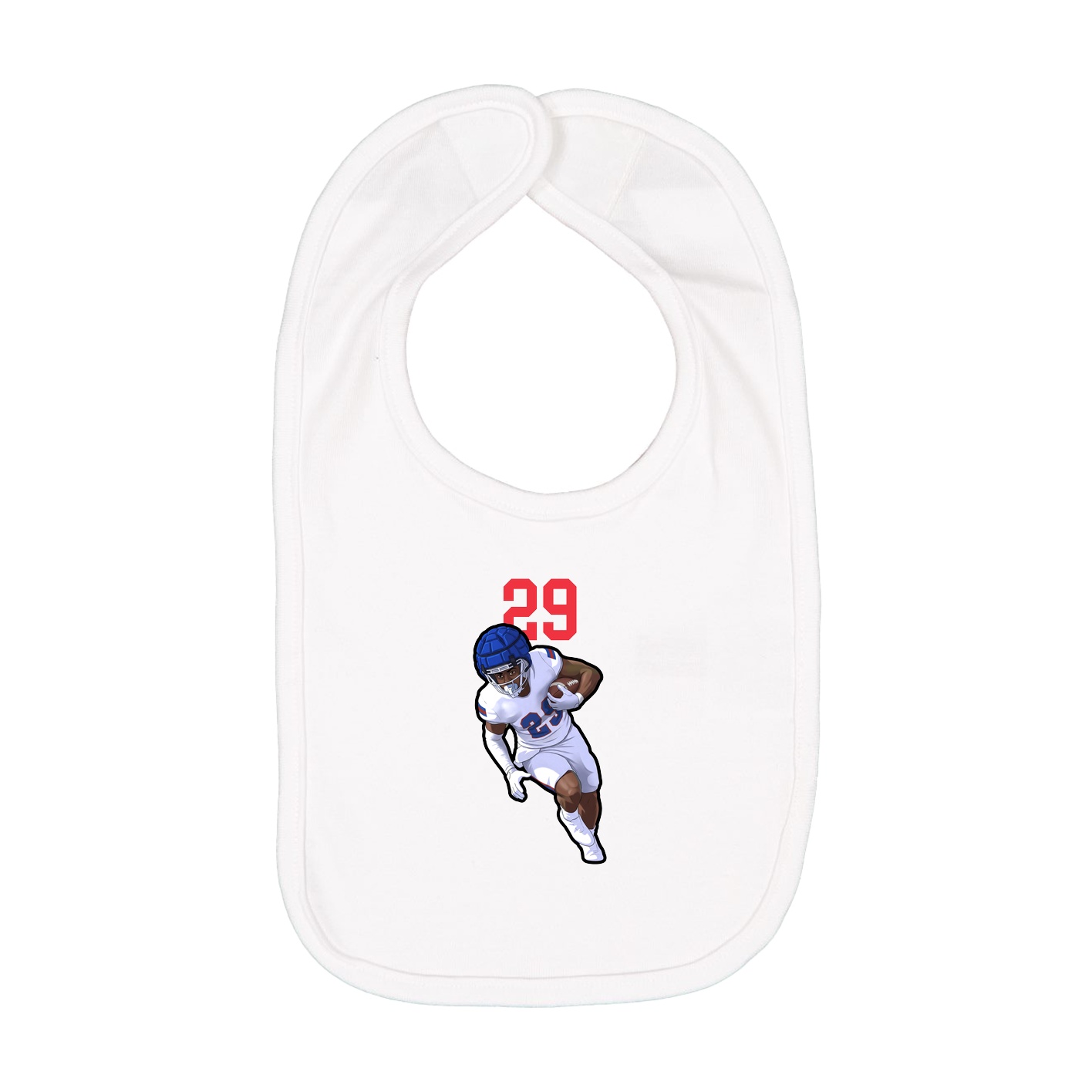 Infant Bib — Number Top in White
