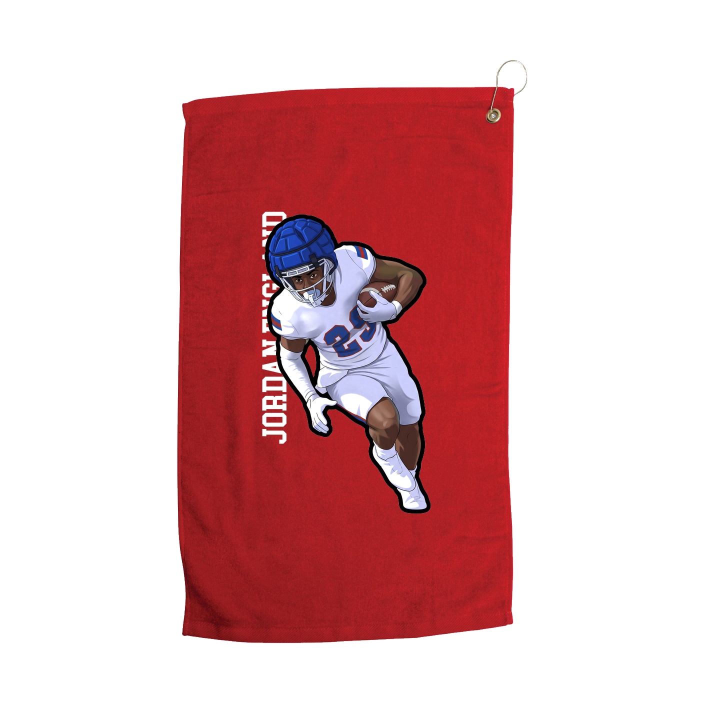 Golf Towel — Name Vertical in Red
