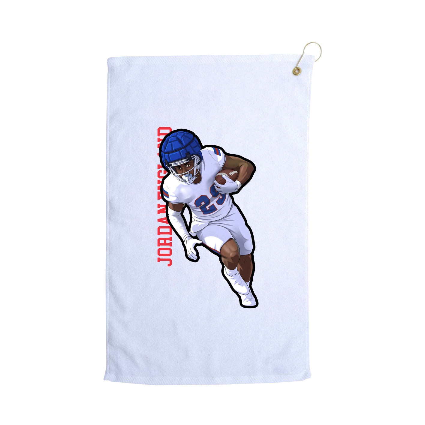 Golf Towel — Name Vertical in White