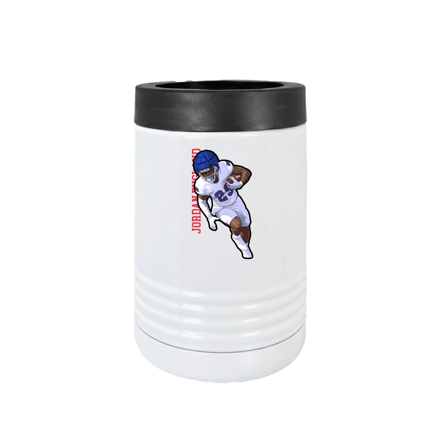 Beverage Holder — Name Vertical in White