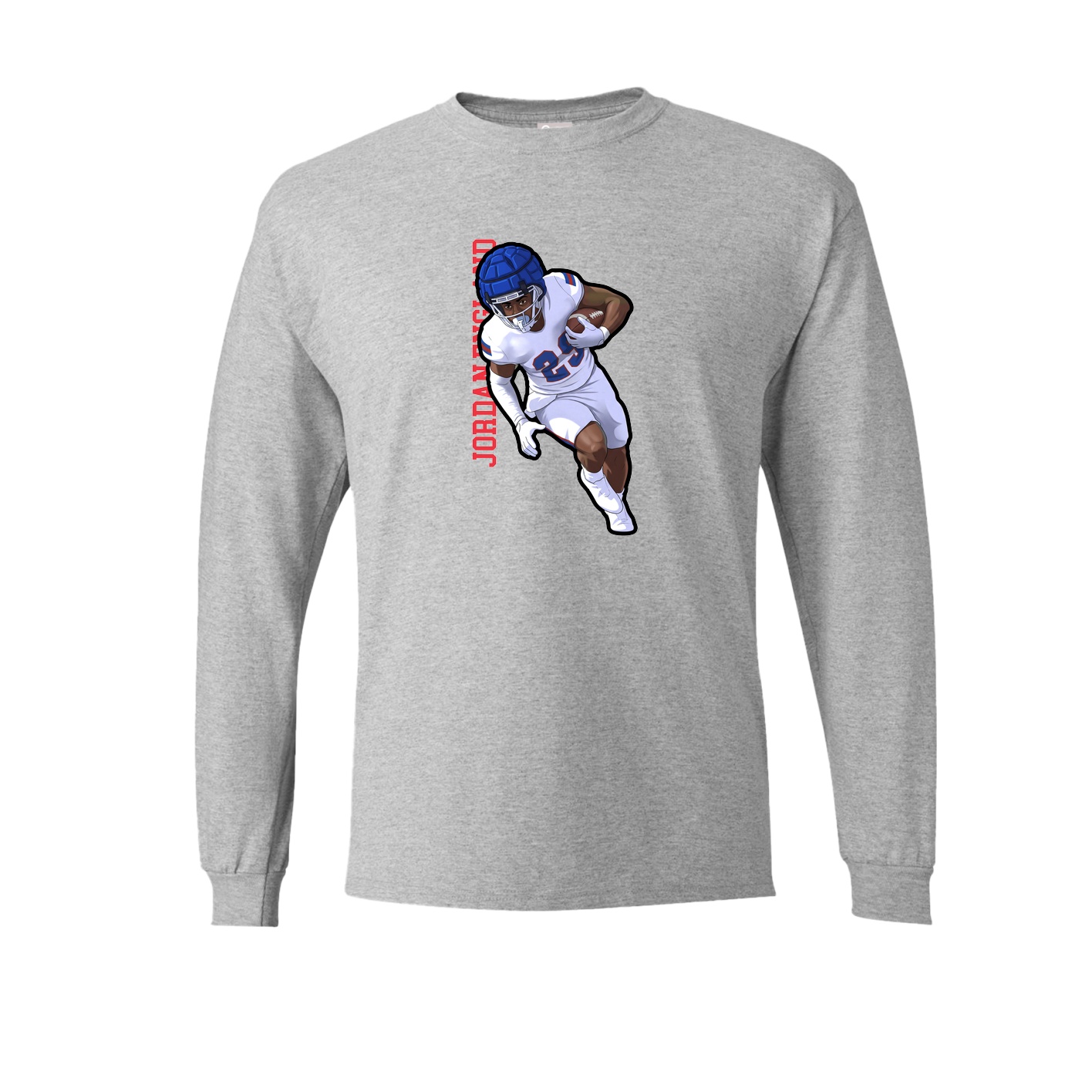 Long Sleeve Tee — Name Vertical in Grey