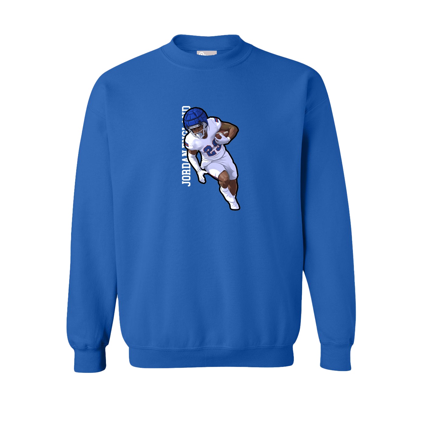 Fleece Crew — Name Vertical in Royal