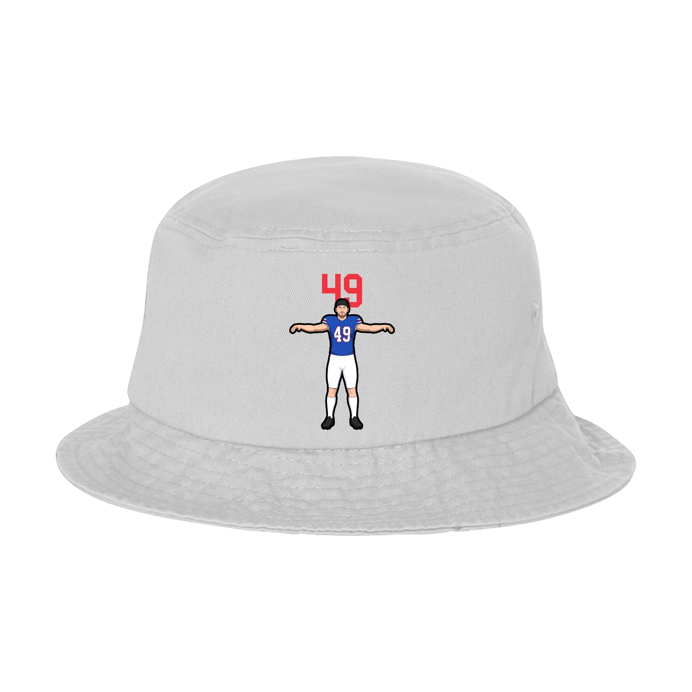 Bucket Cap — Number Top in White