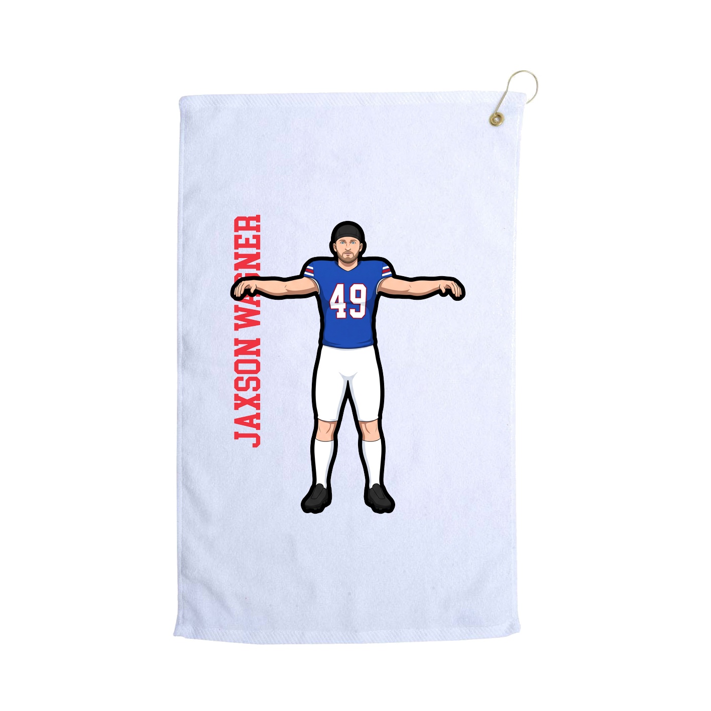 Golf Towel — Name Vertical in White