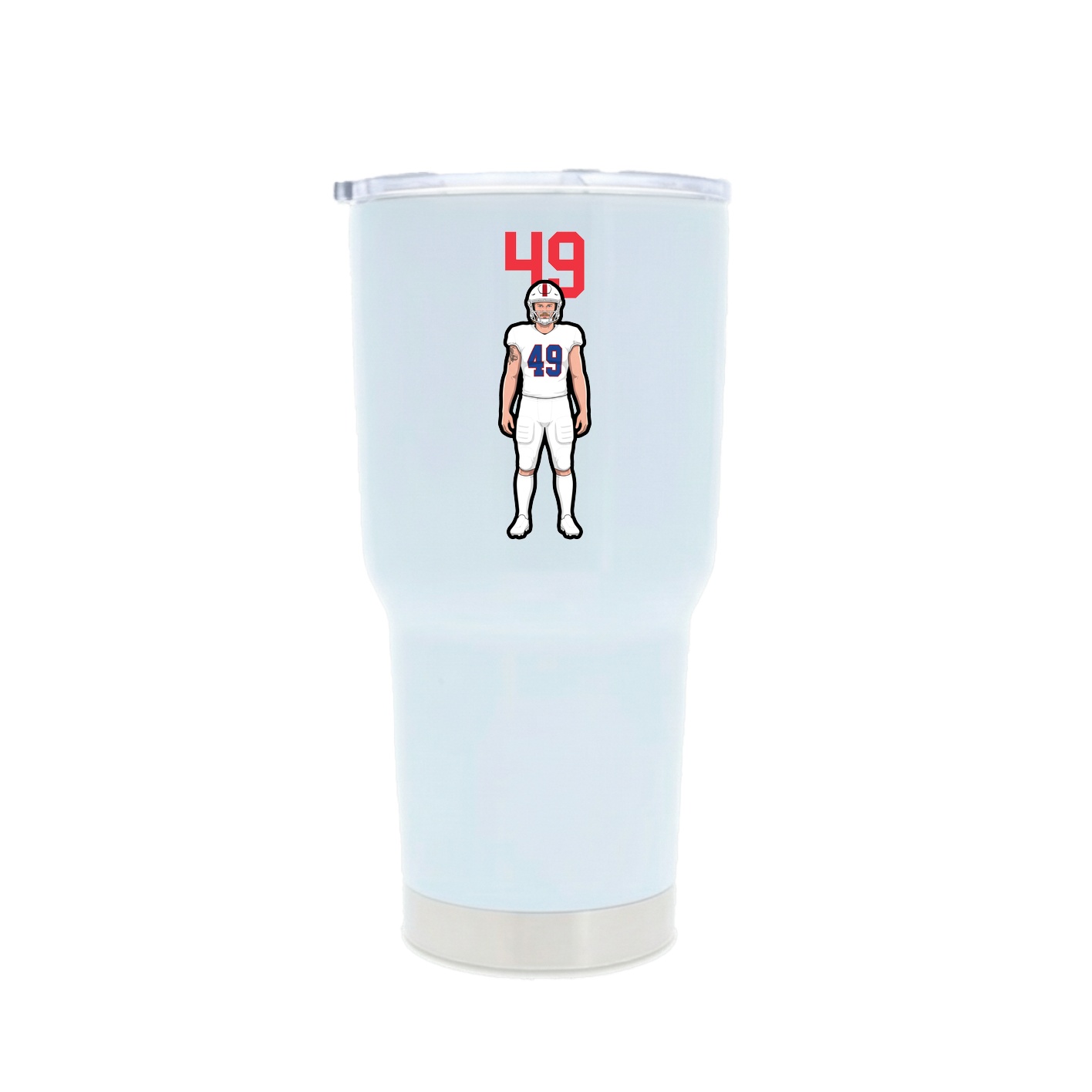 30oz Stainless Steel Tumbler — Number Top in White
