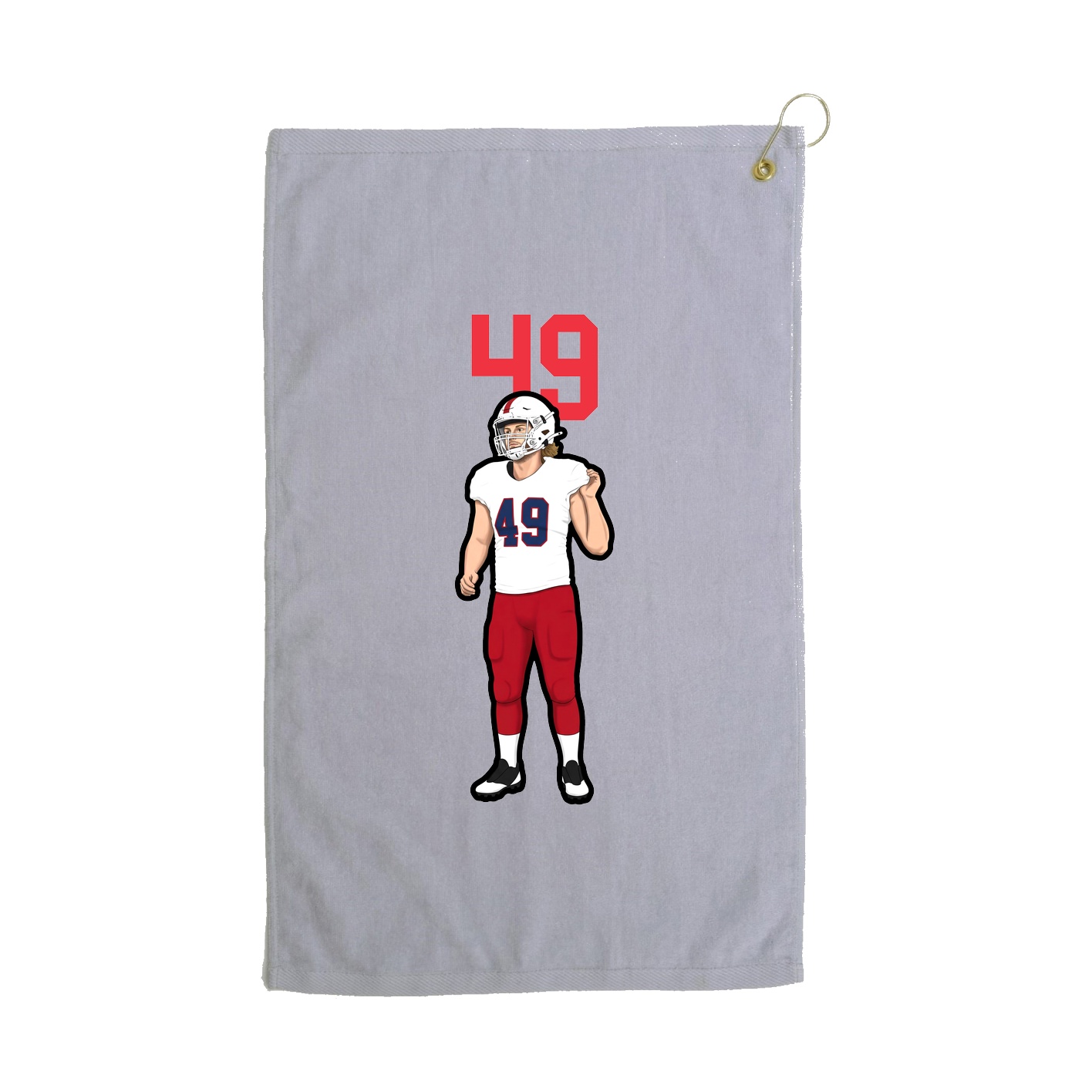 Golf Towel — Number Top in Grey