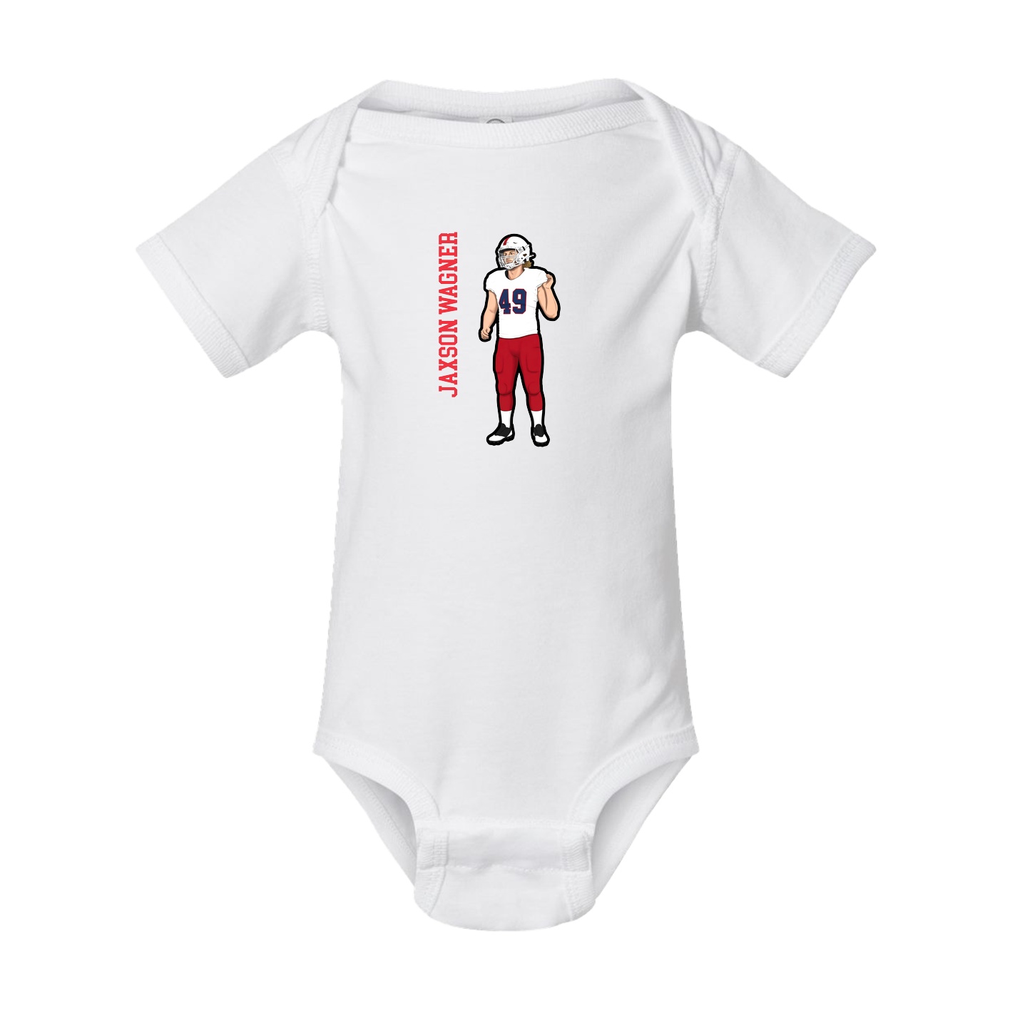 Baby Onesie — Name Vertical in White