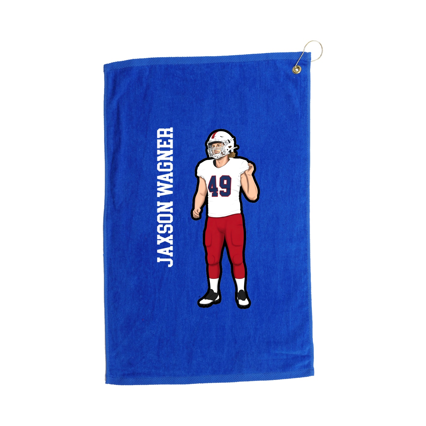 Golf Towel — Name Vertical in Royal