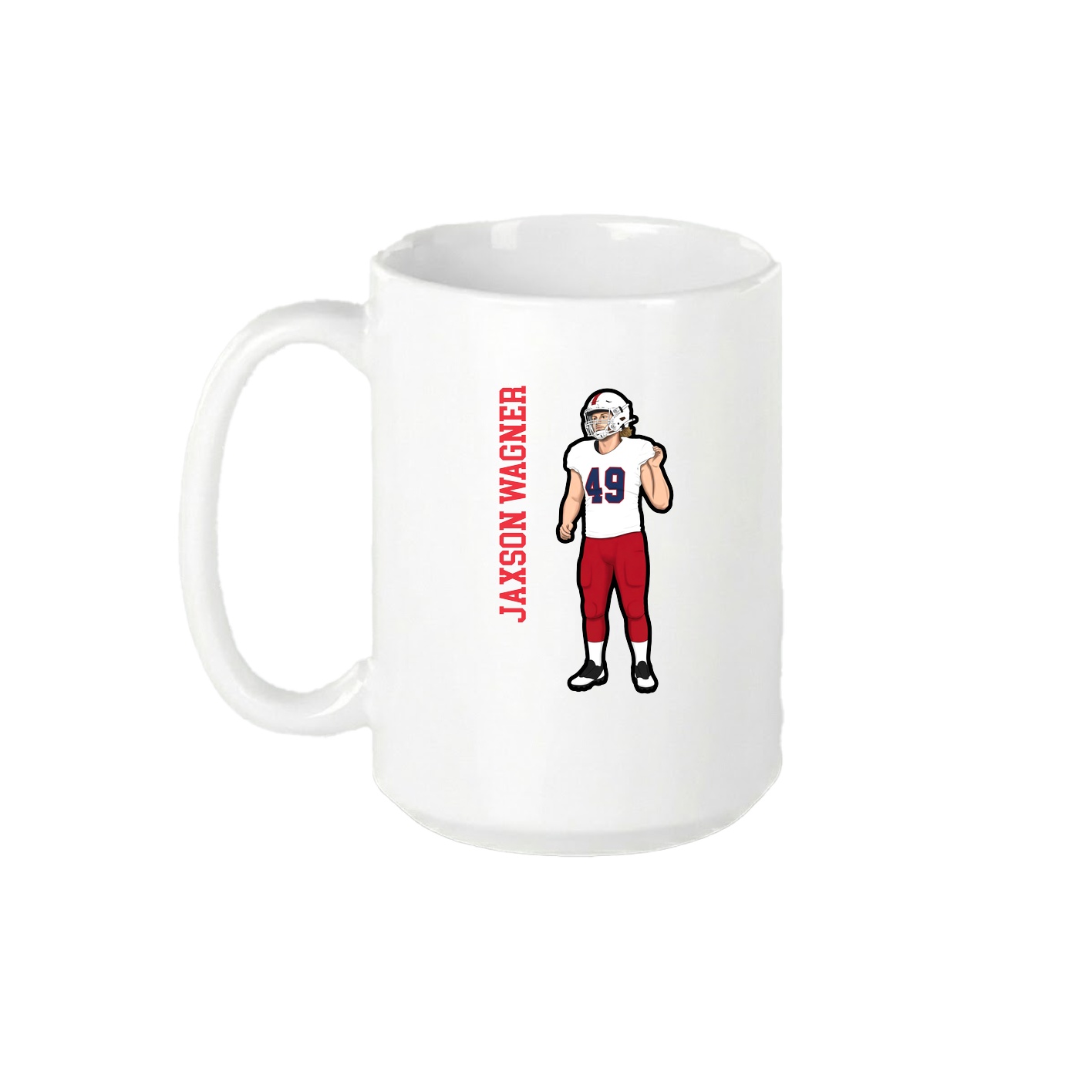 15oz Coffee Mug — Name Vertical in White