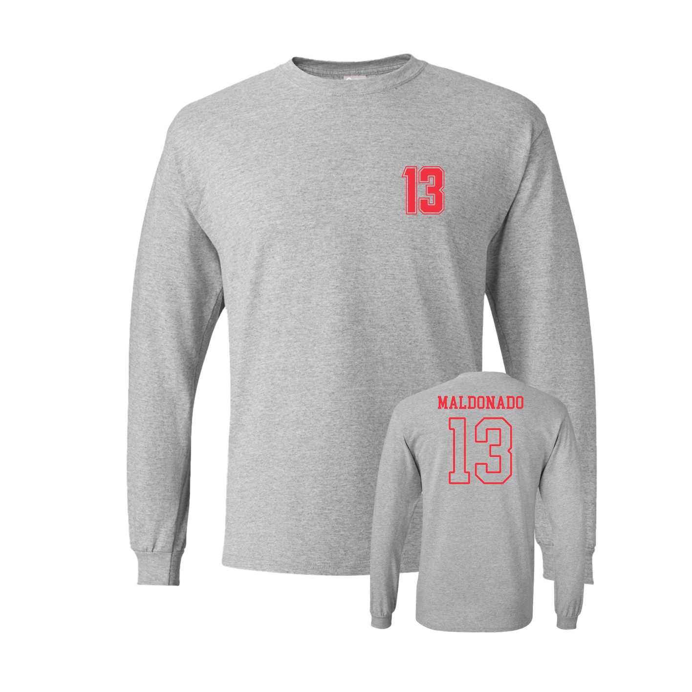 Long Sleeve Tee — Chest Back in Grey