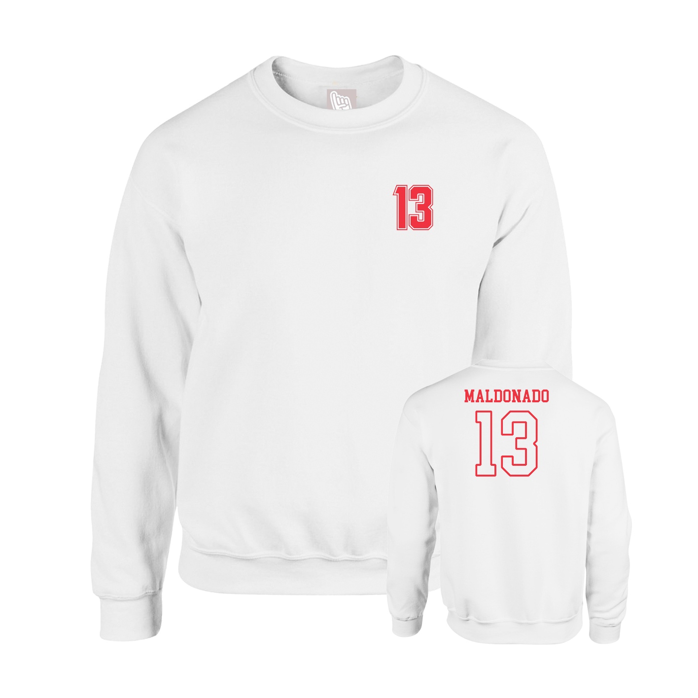Fleece Crew — Chest Back in White