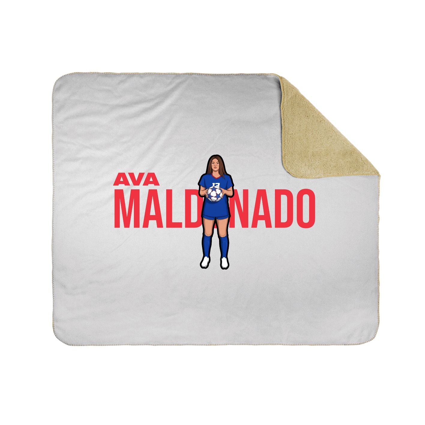 Throw Blanket — Player Name in White