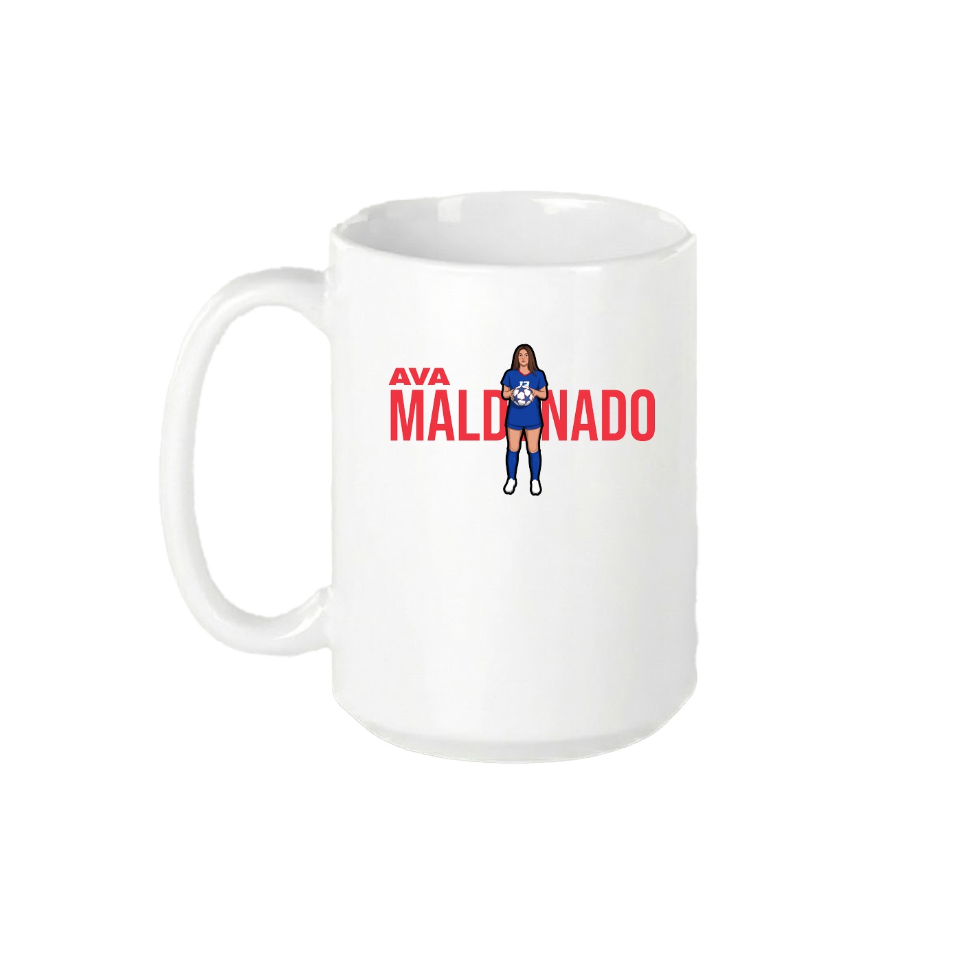 15oz Coffee Mug — Player Name in White