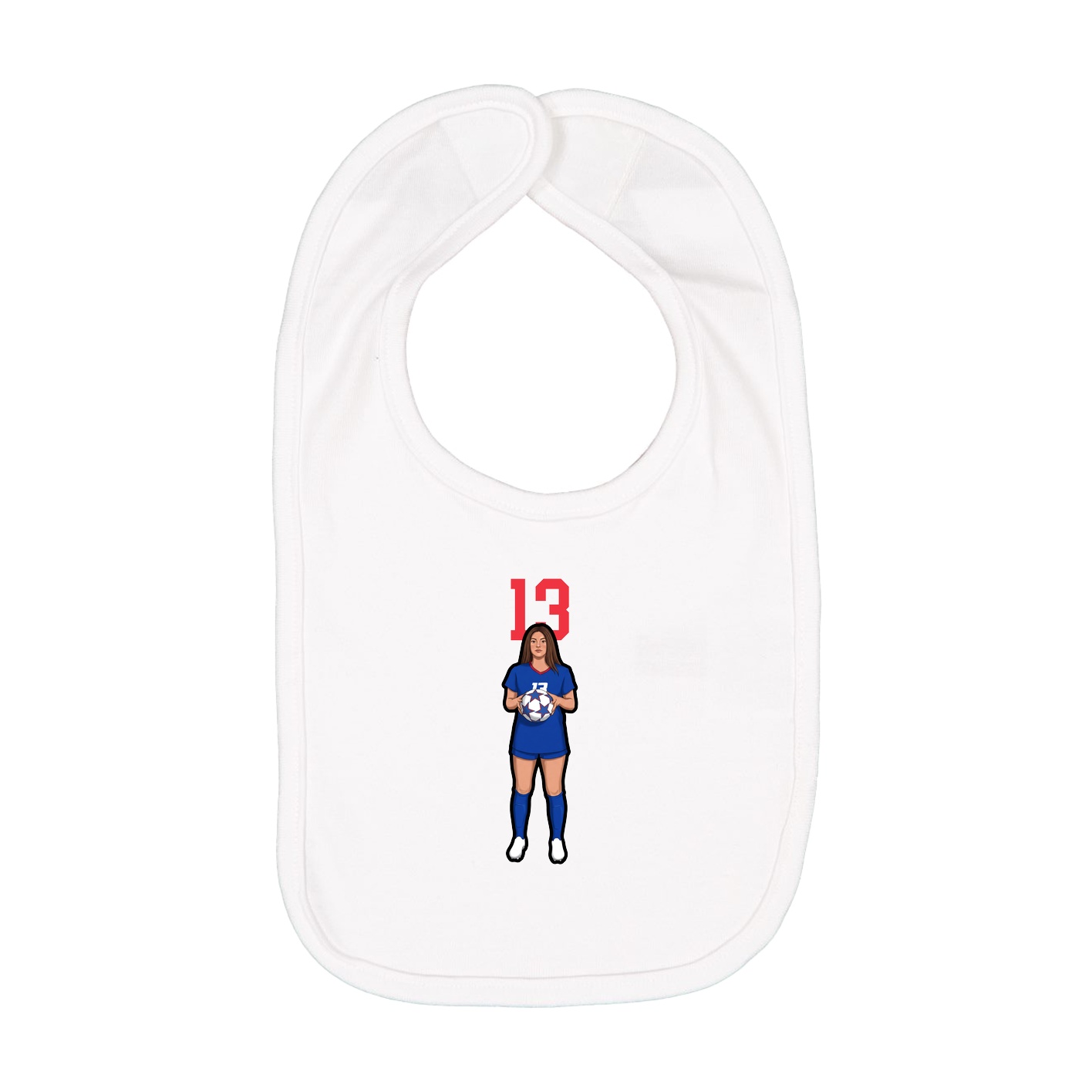 Infant Bib — Number Top in White