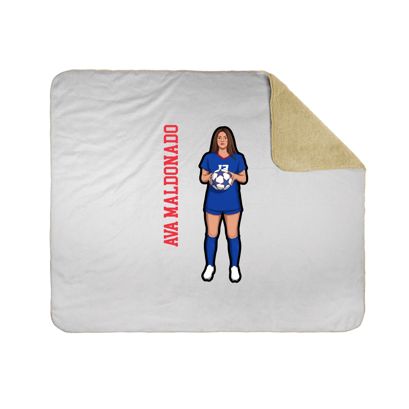 Throw Blanket — Name Vertical in White