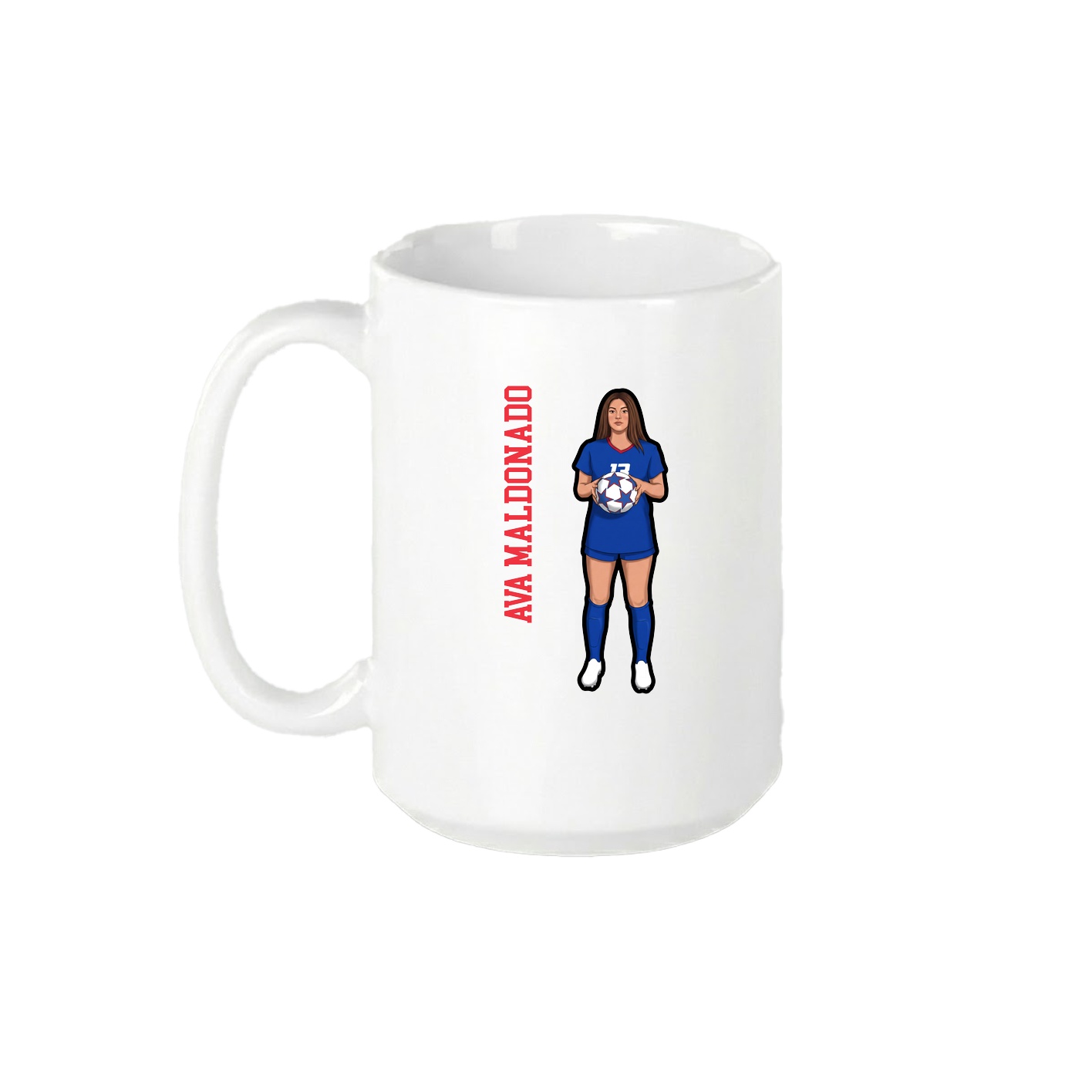 15oz Coffee Mug — Name Vertical in White